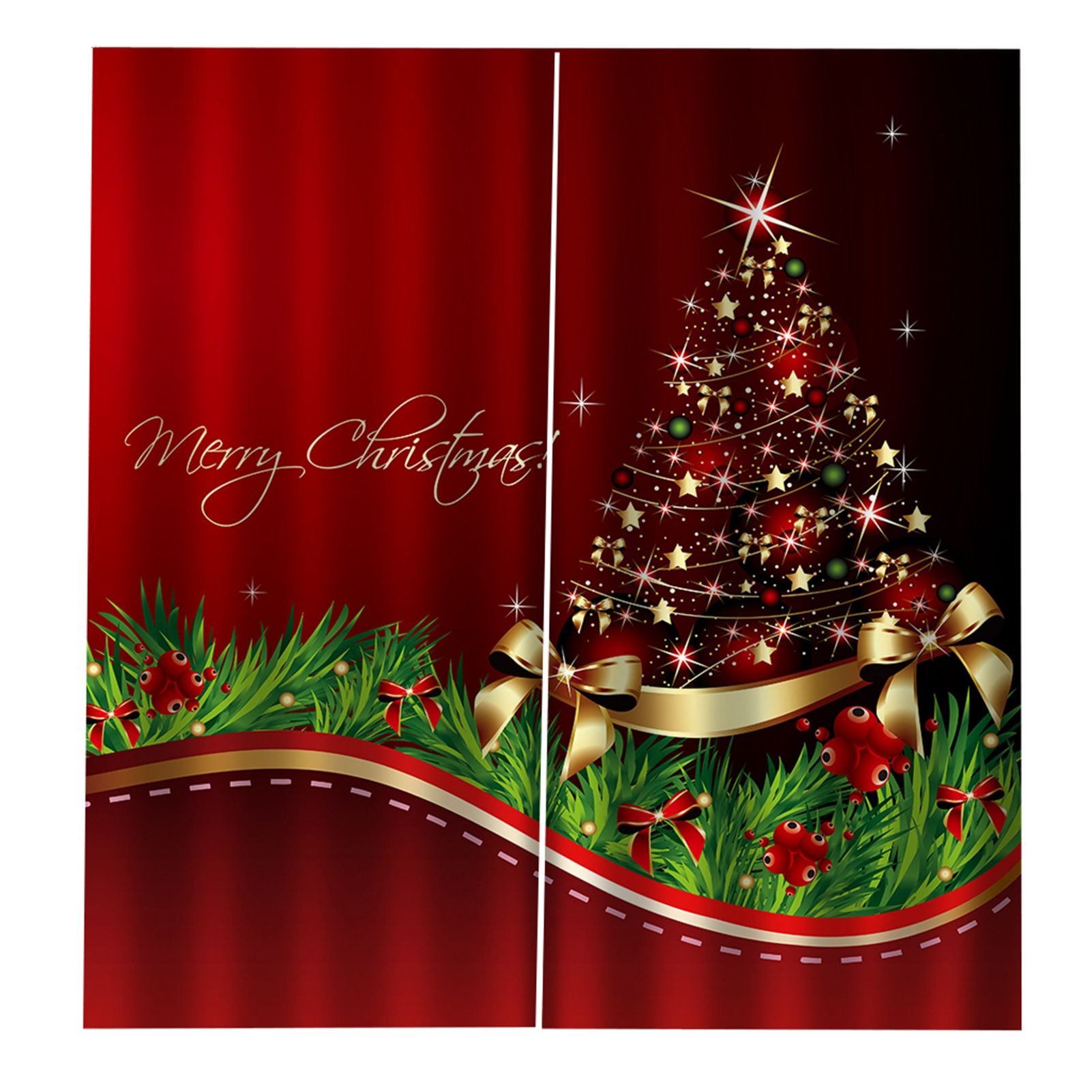 Waterproof Christmas Curtain Window Decorations Christmas Ornaments Home view 9