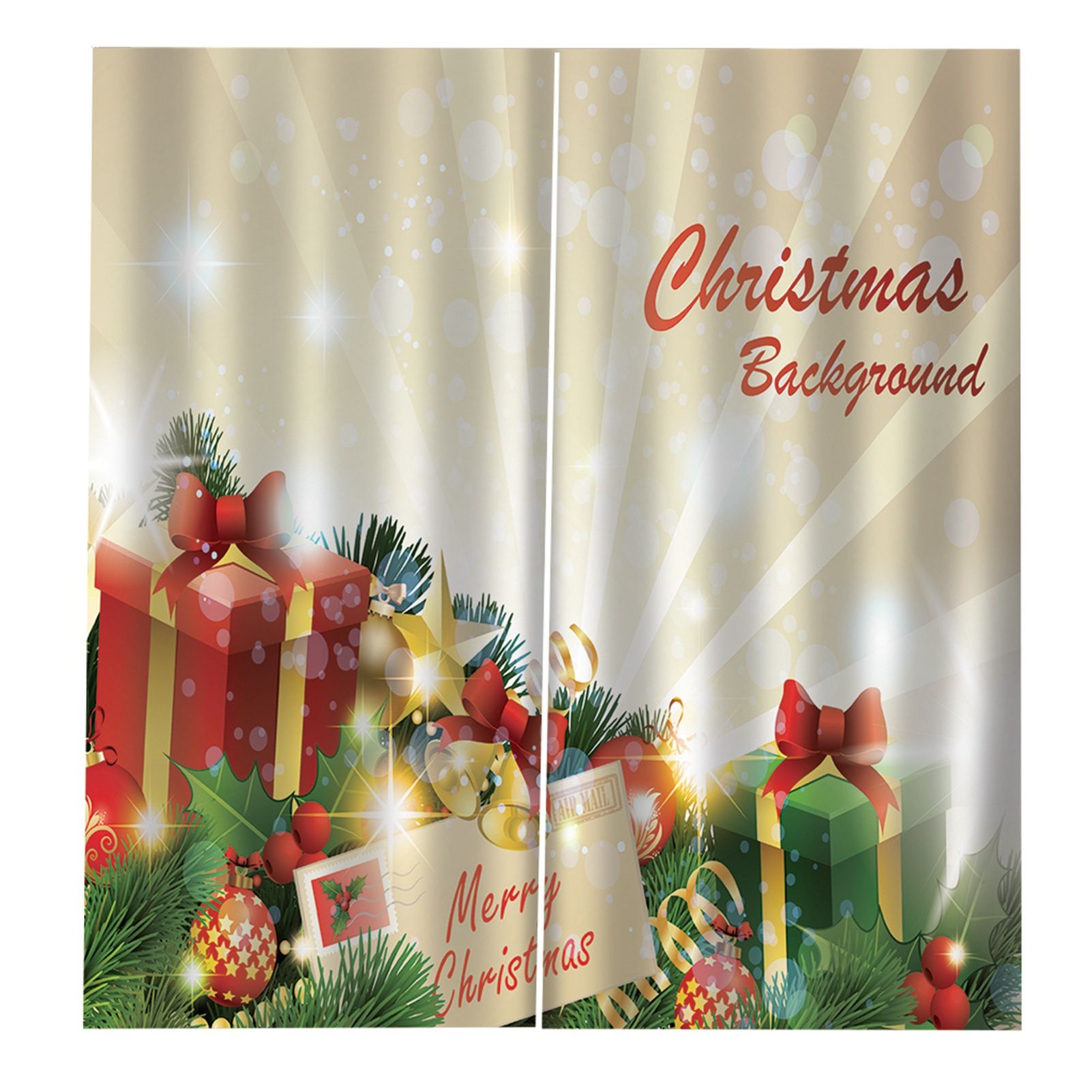 Waterproof Christmas Curtain Window Decorations Christmas Ornaments Home view 9
