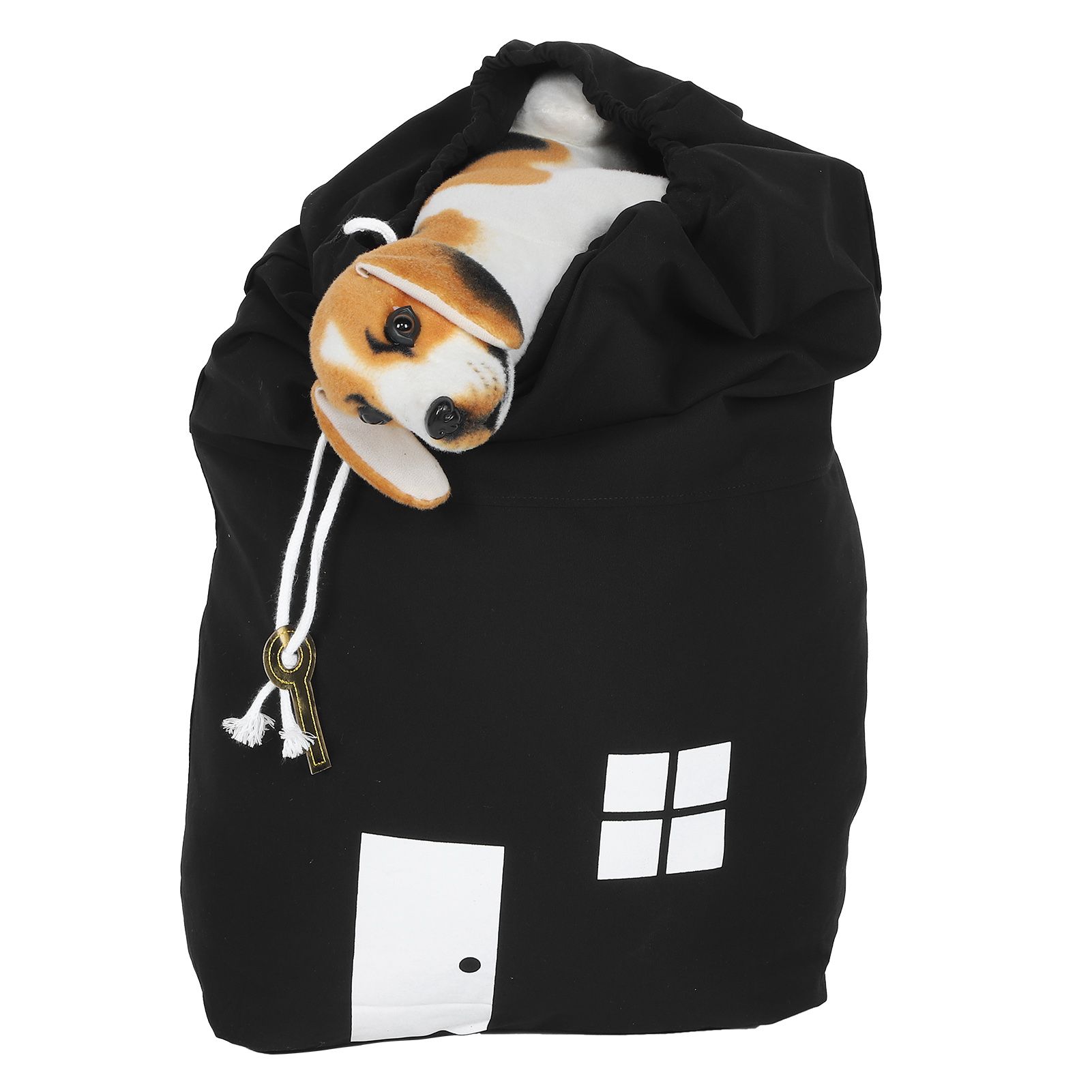 Mini HouseShaped Canvas Storage Bag Drawstring Bags Organizer for Toys Clothes view 5