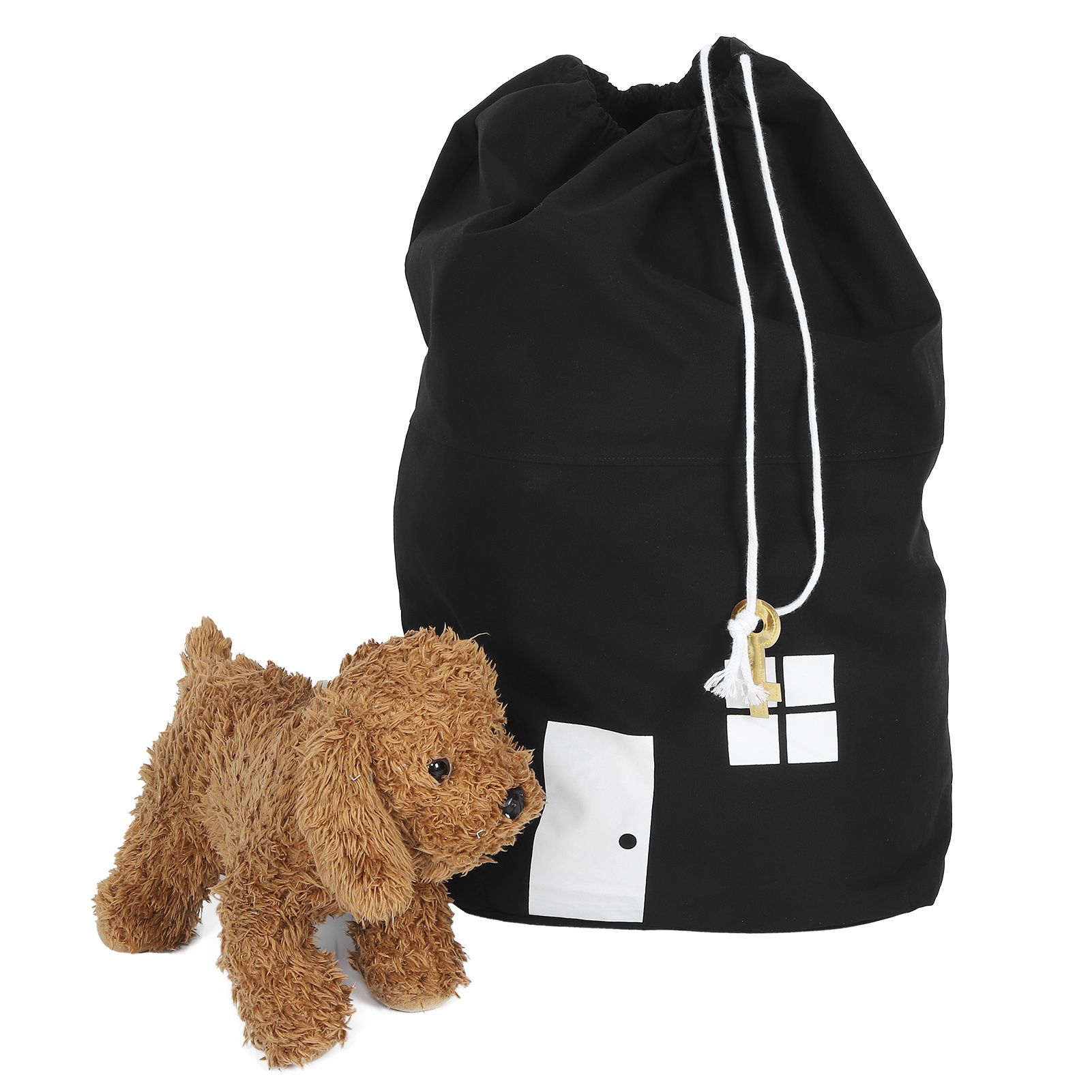 Mini HouseShaped Canvas Storage Bag Drawstring Bags Organizer for Toys Clothes view 6