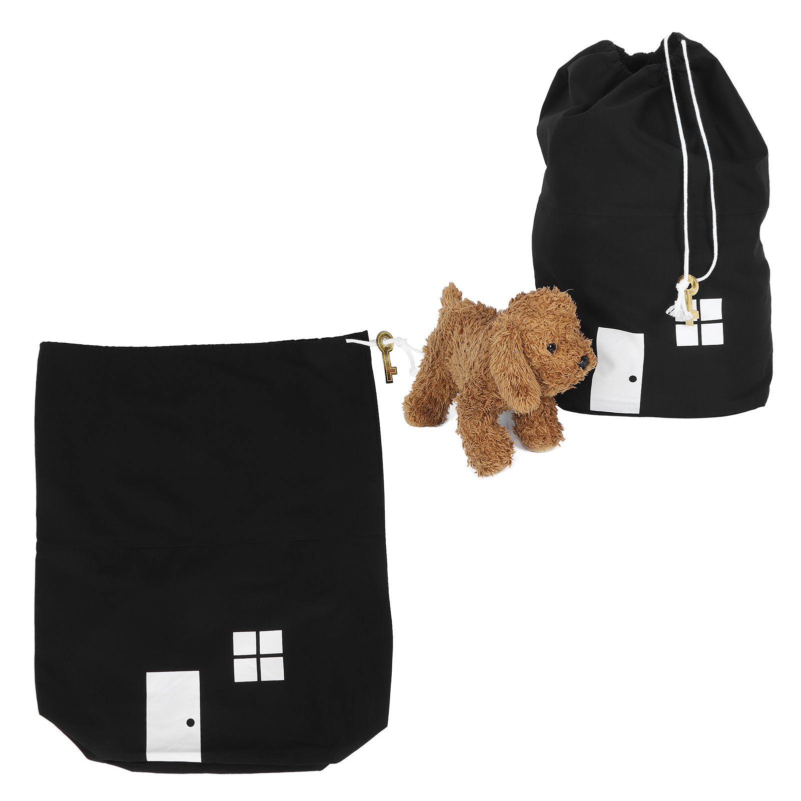 Mini HouseShaped Canvas Storage Bag Drawstring Bags Organizer for Toys Clothes view 8
