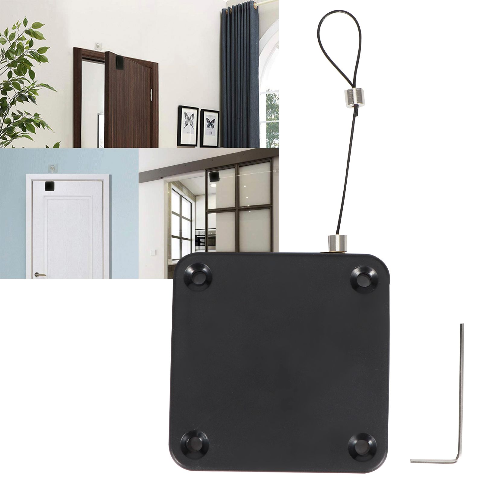 Multifunctional PunchFree AntiTheft Automatic Door Closer with Drawstring for view 10