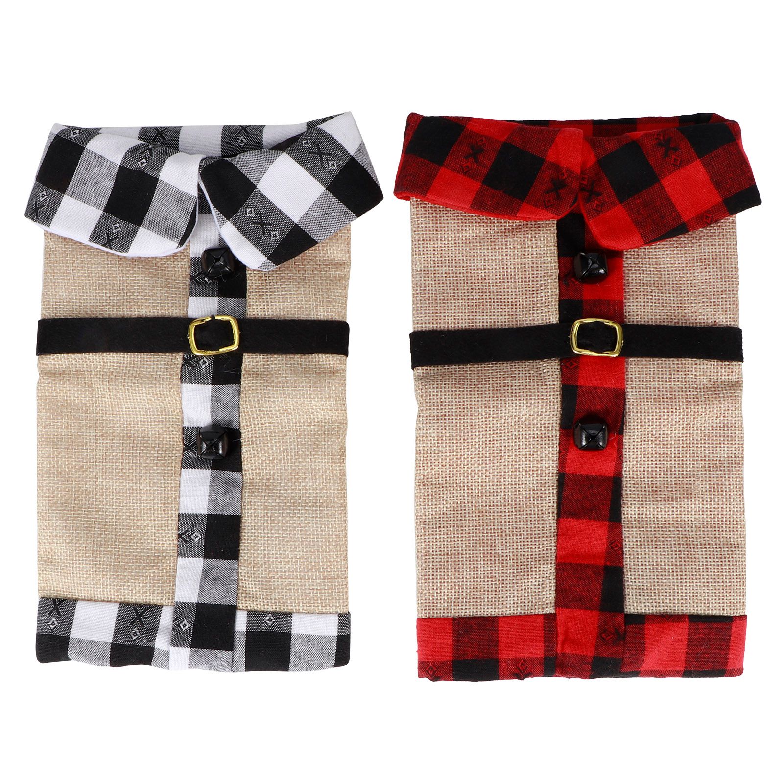 2Pcs Christmas Cloth Wine Bottle Cover Drinkware for Xmas Party Decorations view 2