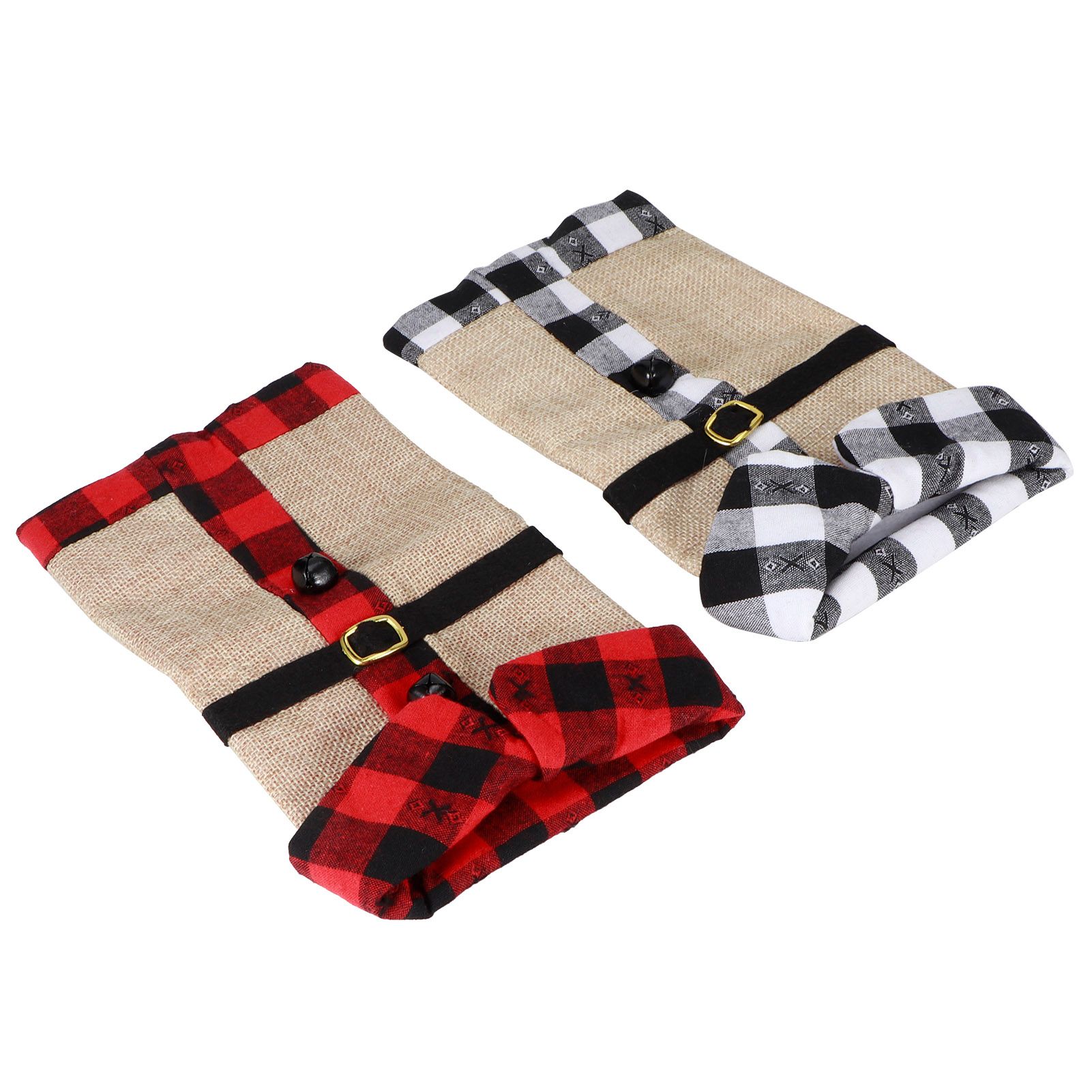 2Pcs Christmas Cloth Wine Bottle Cover Drinkware for Xmas Party Decorations view 3