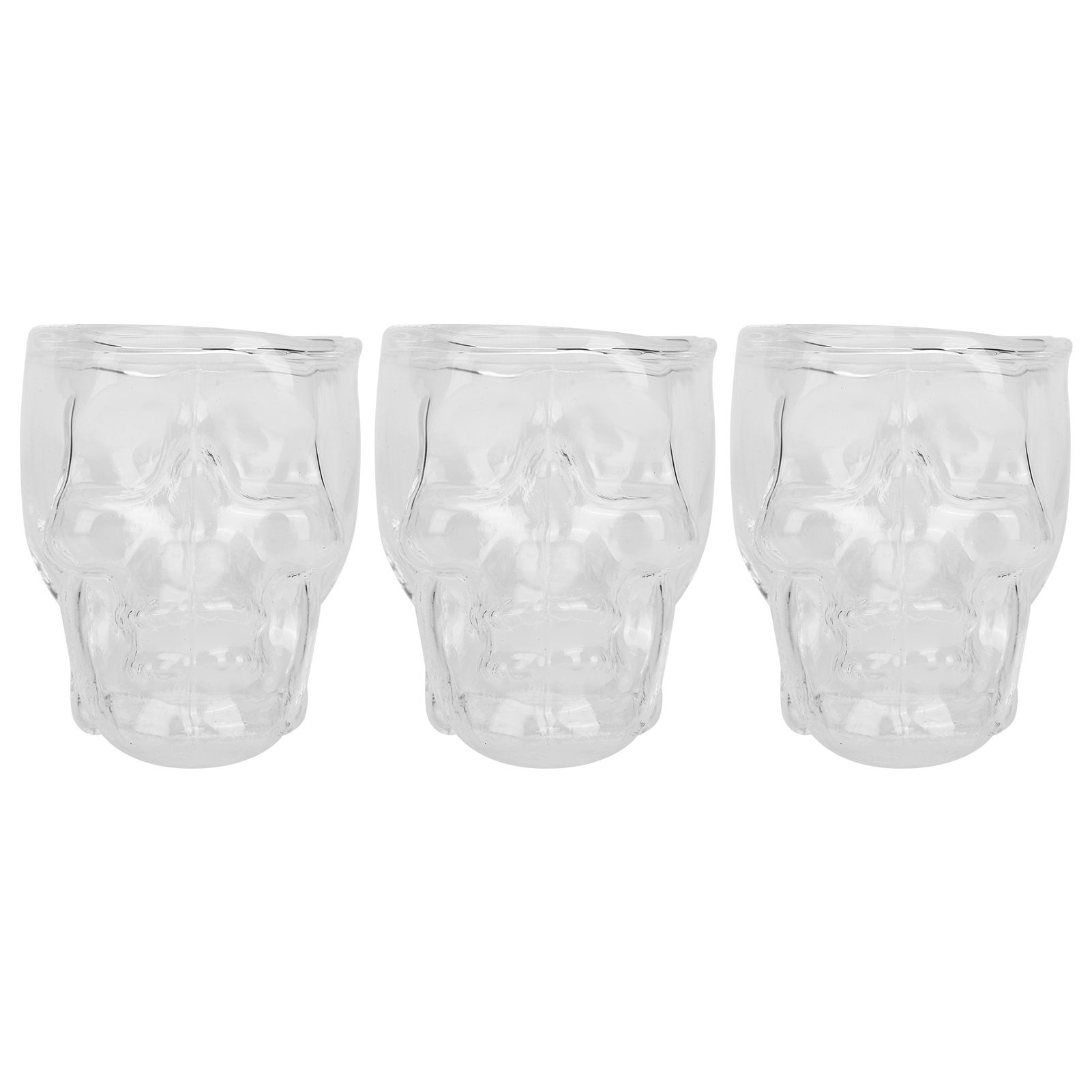 3PCS 75ML Skull Head Shaped Glass Cup Wine Mug Beer Beverage Drink Container