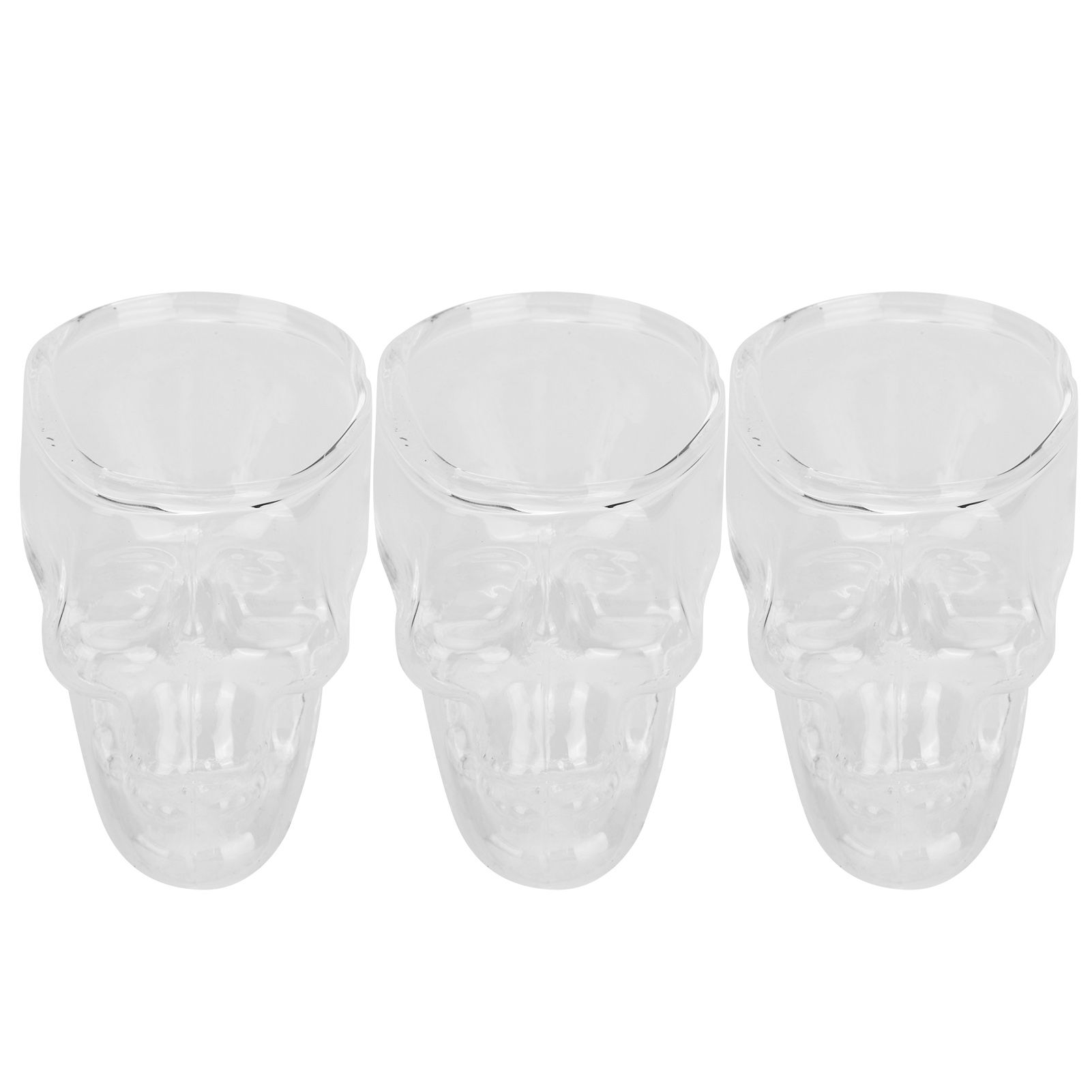 3PCS 75ML Skull Head Shaped Glass Cup Wine Mug Beer Beverage Drink Container view 4