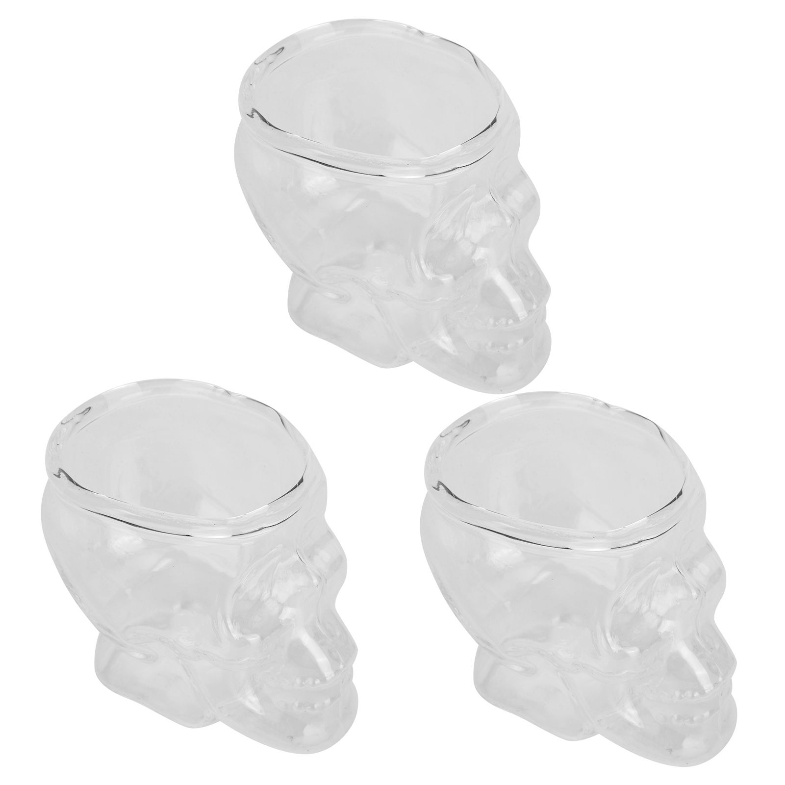 3PCS 75ML Skull Head Shaped Glass Cup Wine Mug Beer Beverage Drink Container view 5