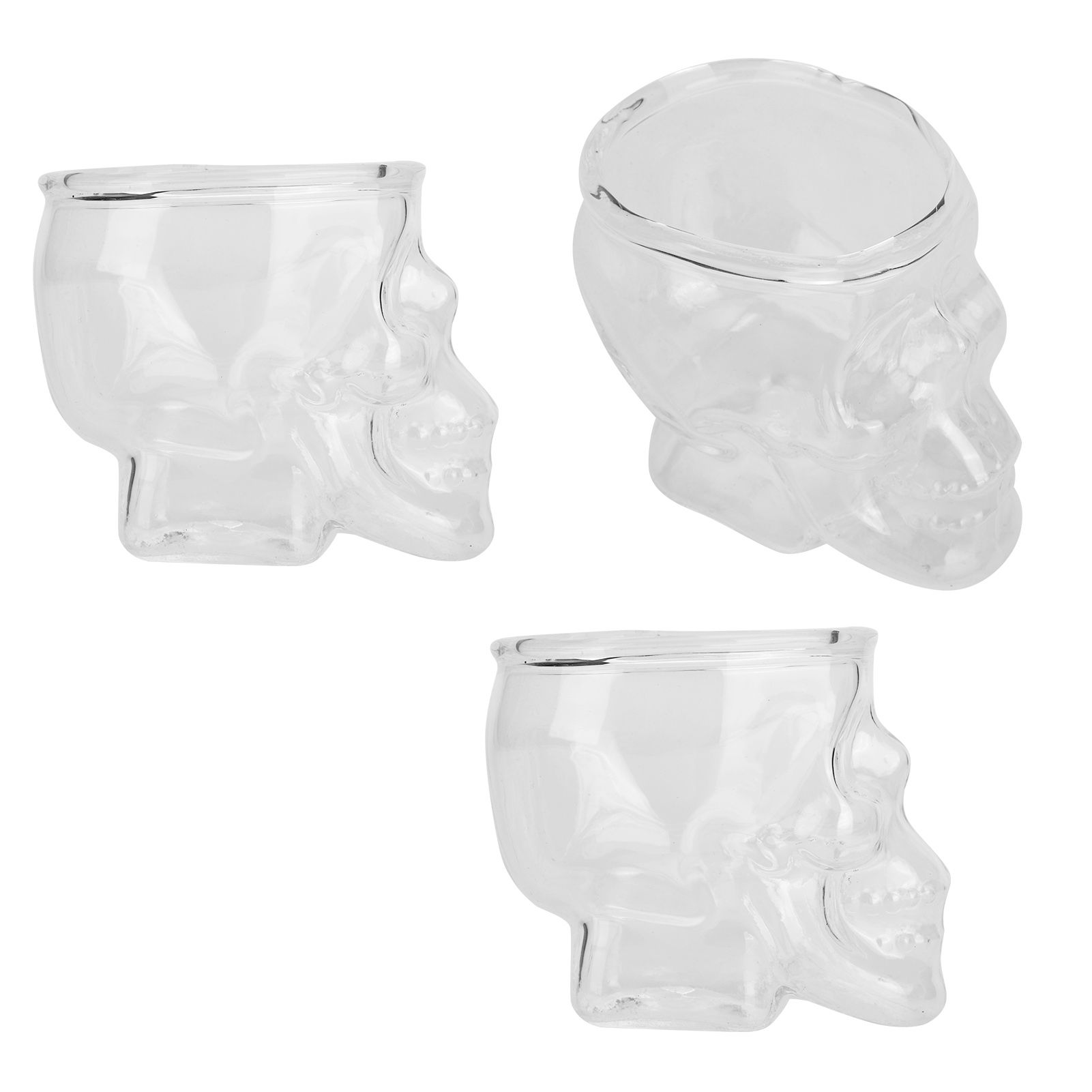 3PCS 75ML Skull Head Shaped Glass Cup Wine Mug Beer Beverage Drink Container view 7