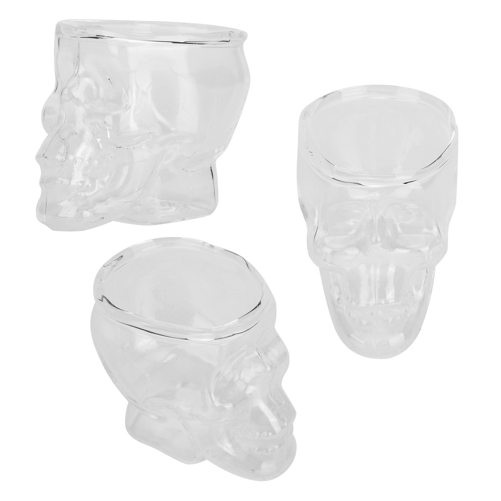 3PCS 75ML Skull Head Shaped Glass Cup Wine Mug Beer Beverage Drink Container view 8