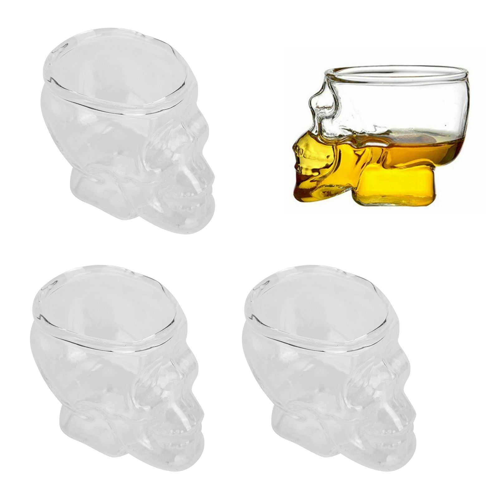 3PCS 75ML Skull Head Shaped Glass Cup Wine Mug Beer Beverage Drink Container view 9
