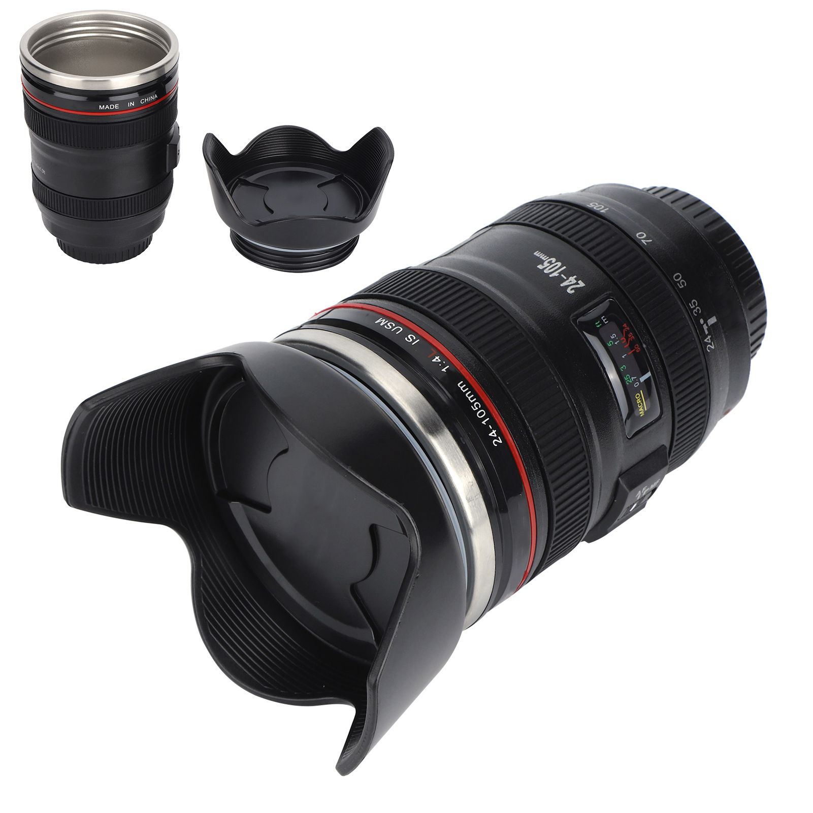 Simulation Camera Lens Cup Stainless Steel Coffee Cup Mugs with Retractable view 6