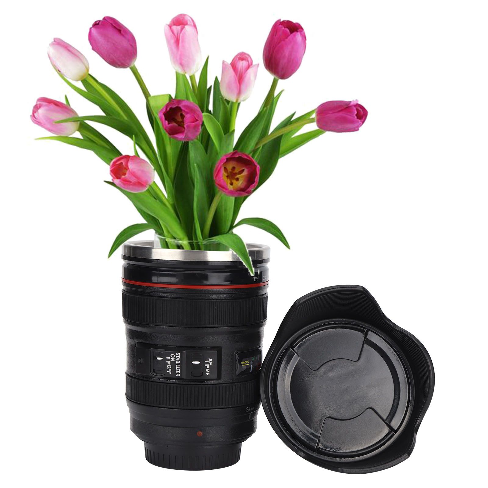 Simulation Camera Lens Cup Stainless Steel Coffee Cup Mugs with Retractable view 10