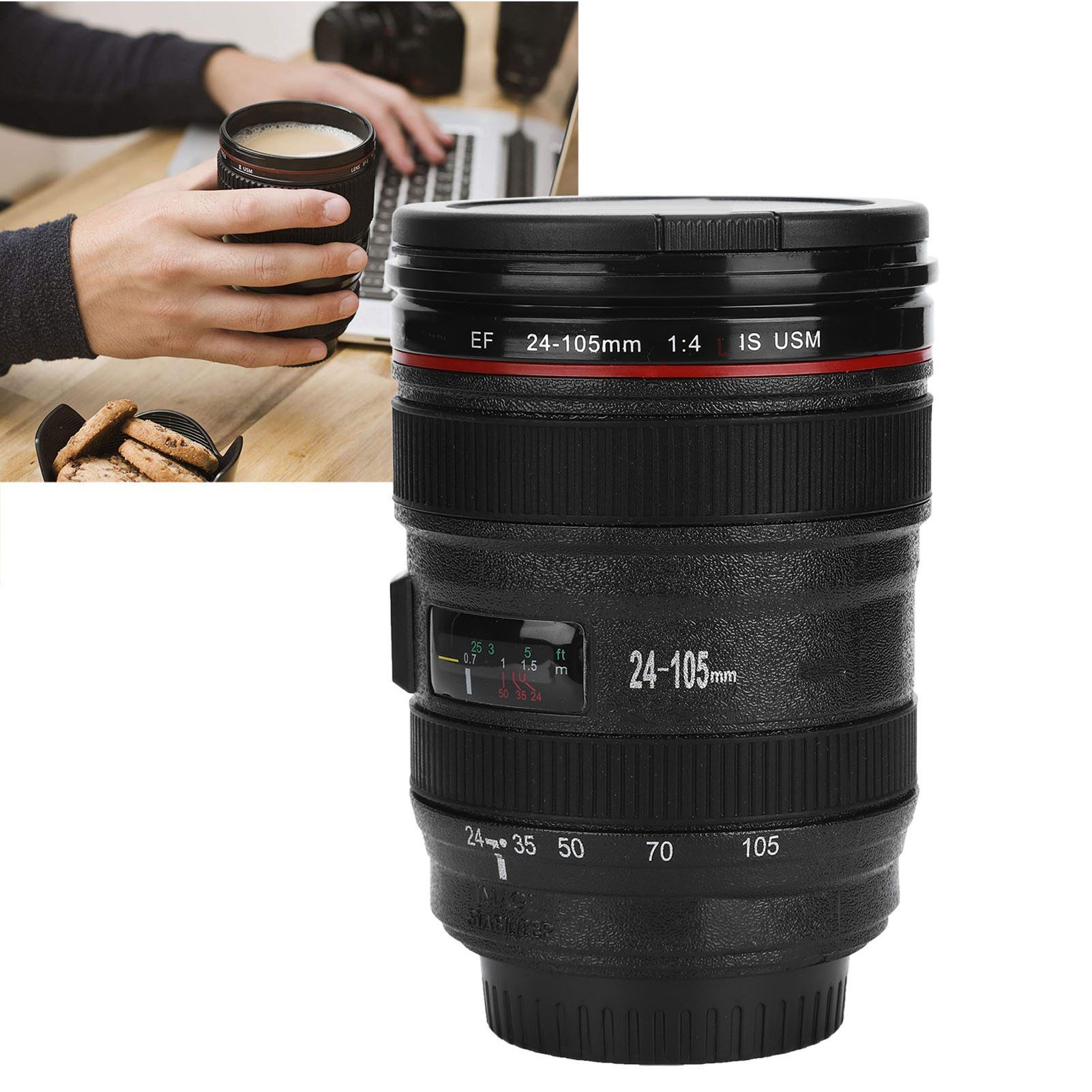 Portable Travel Coffee Mug Water Coffee Tea Simulation Camera Lens Cup with view 11