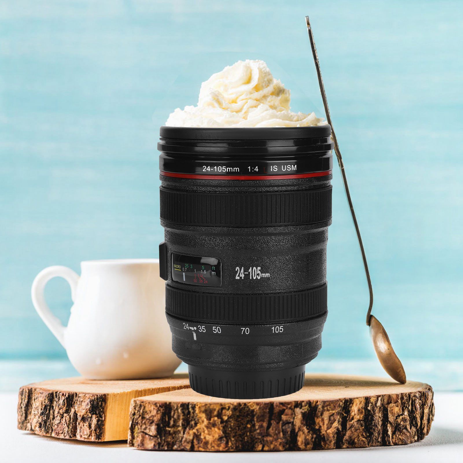 Portable Travel Coffee Mug Water Coffee Tea Simulation Camera Lens Cup with view 12