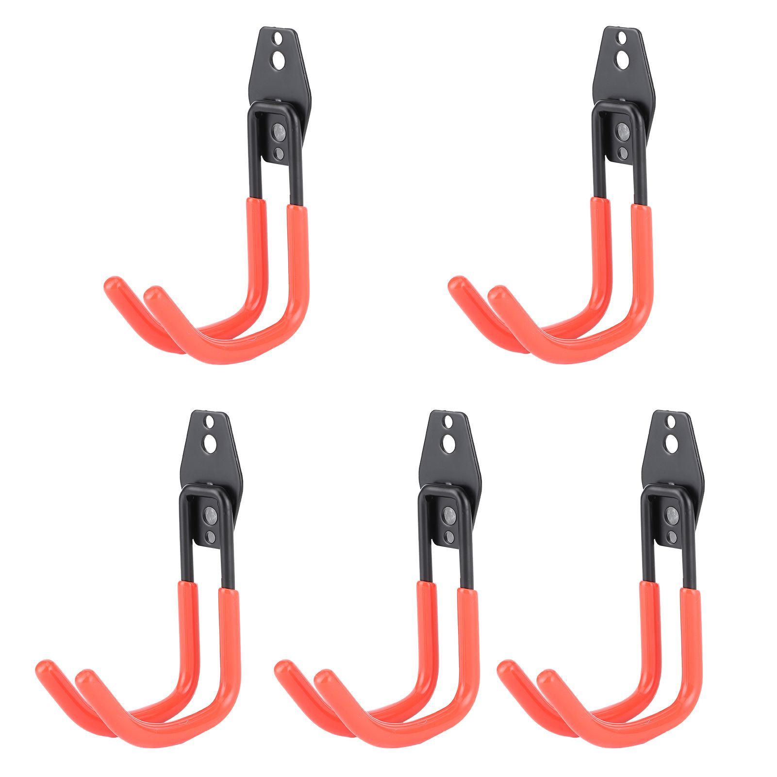 5Pcs Wall Mounted Double Hook Heavy Duty Garage Storage Utility Hooks with view 3