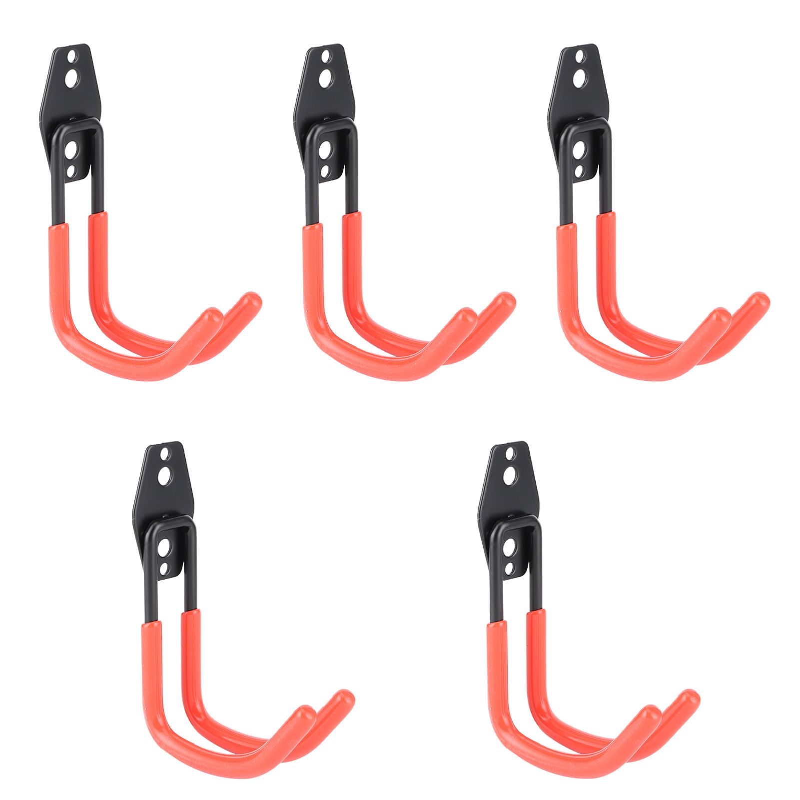 5Pcs Wall Mounted Double Hook Heavy Duty Garage Storage Utility Hooks with view 4