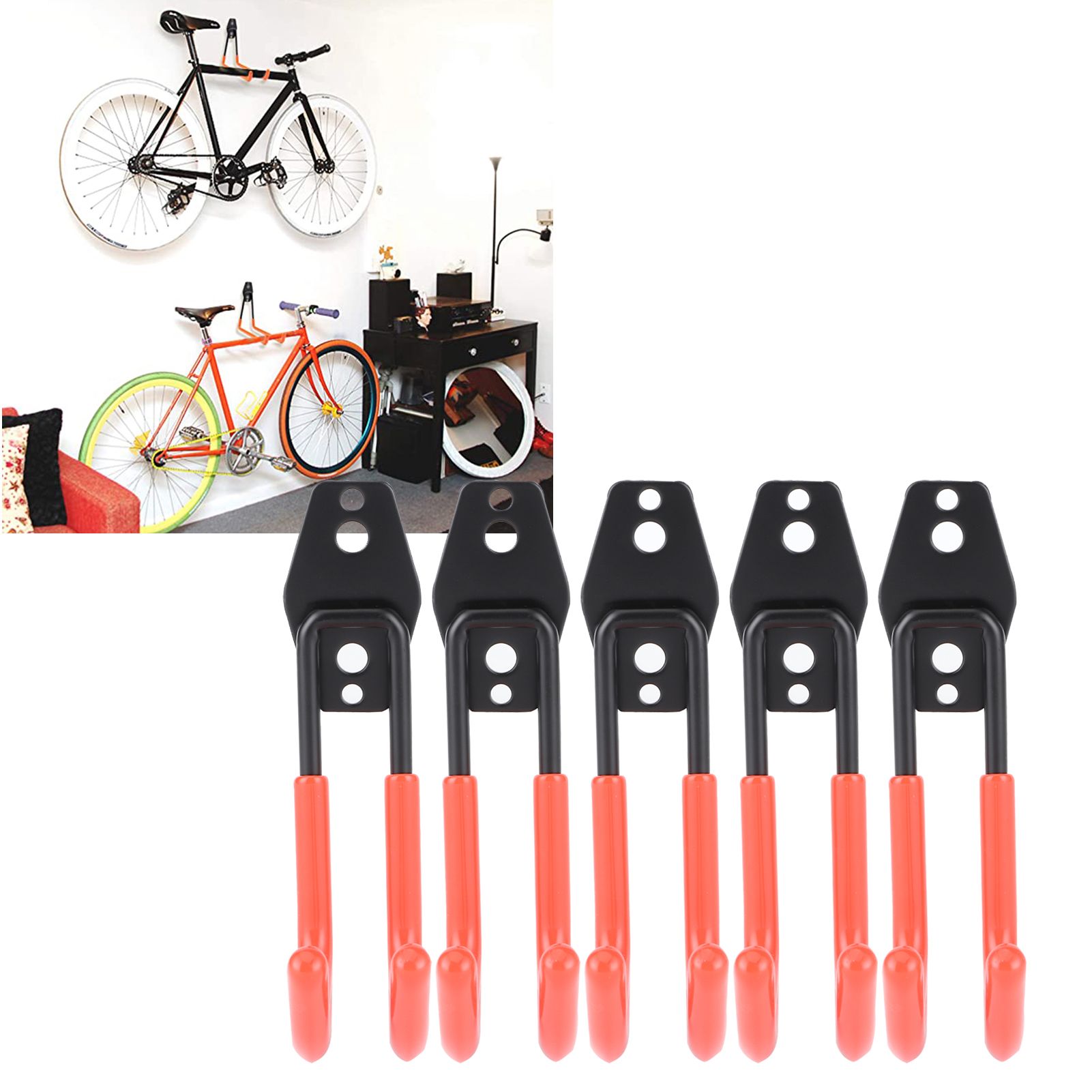 5Pcs Wall Mounted Double Hook Heavy Duty Garage Storage Utility Hooks with view 9