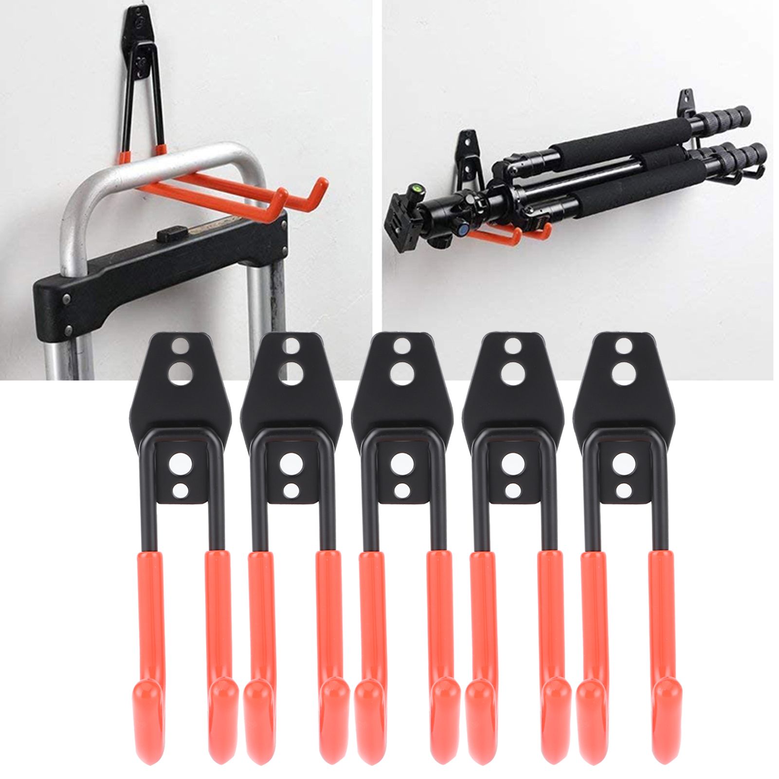 5Pcs Wall Mounted Double Hook Heavy Duty Garage Storage Utility Hooks with view 10