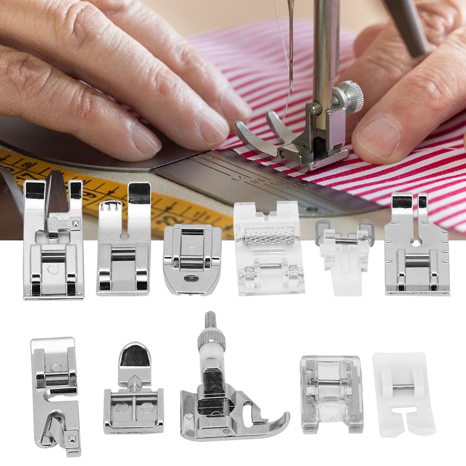 11Pcs/Set Domestic Sewing Machine Presser Feet Set Accessories for view 10