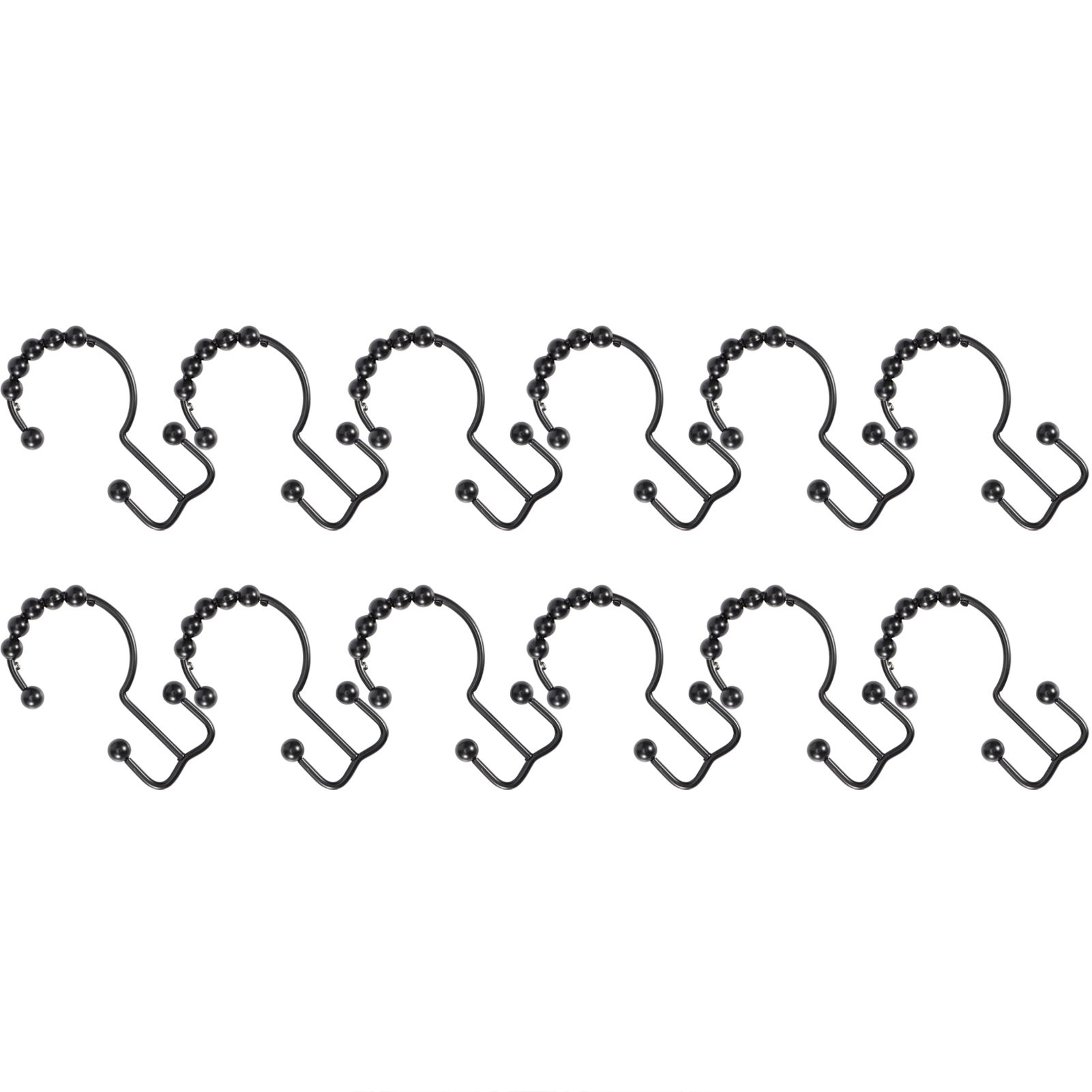 12Pcs Multipurpose 8 Beads Double Glide Hanging Hook Bathroom Shower Curtain view 5