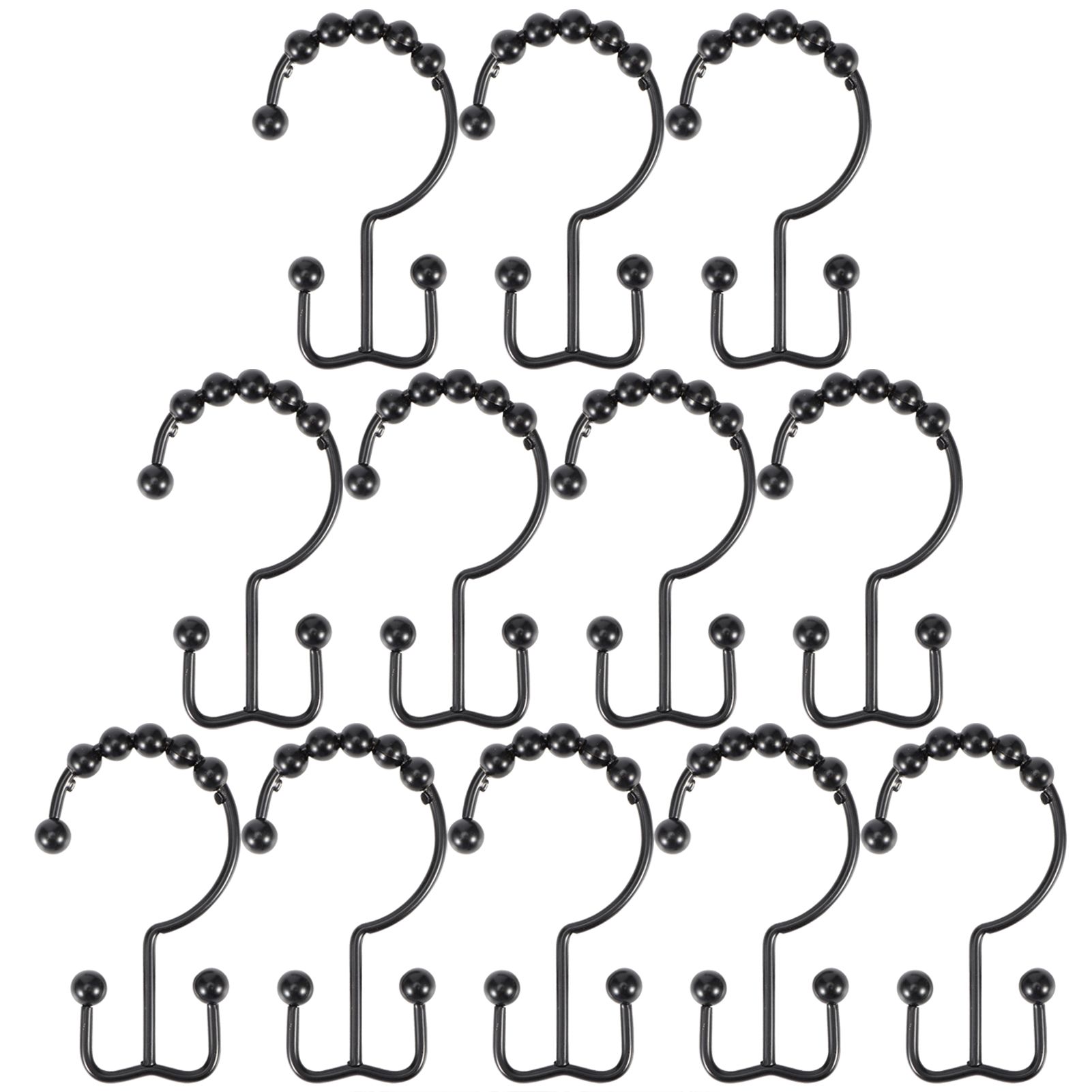 12Pcs Multipurpose 8 Beads Double Glide Hanging Hook Bathroom Shower Curtain view 6