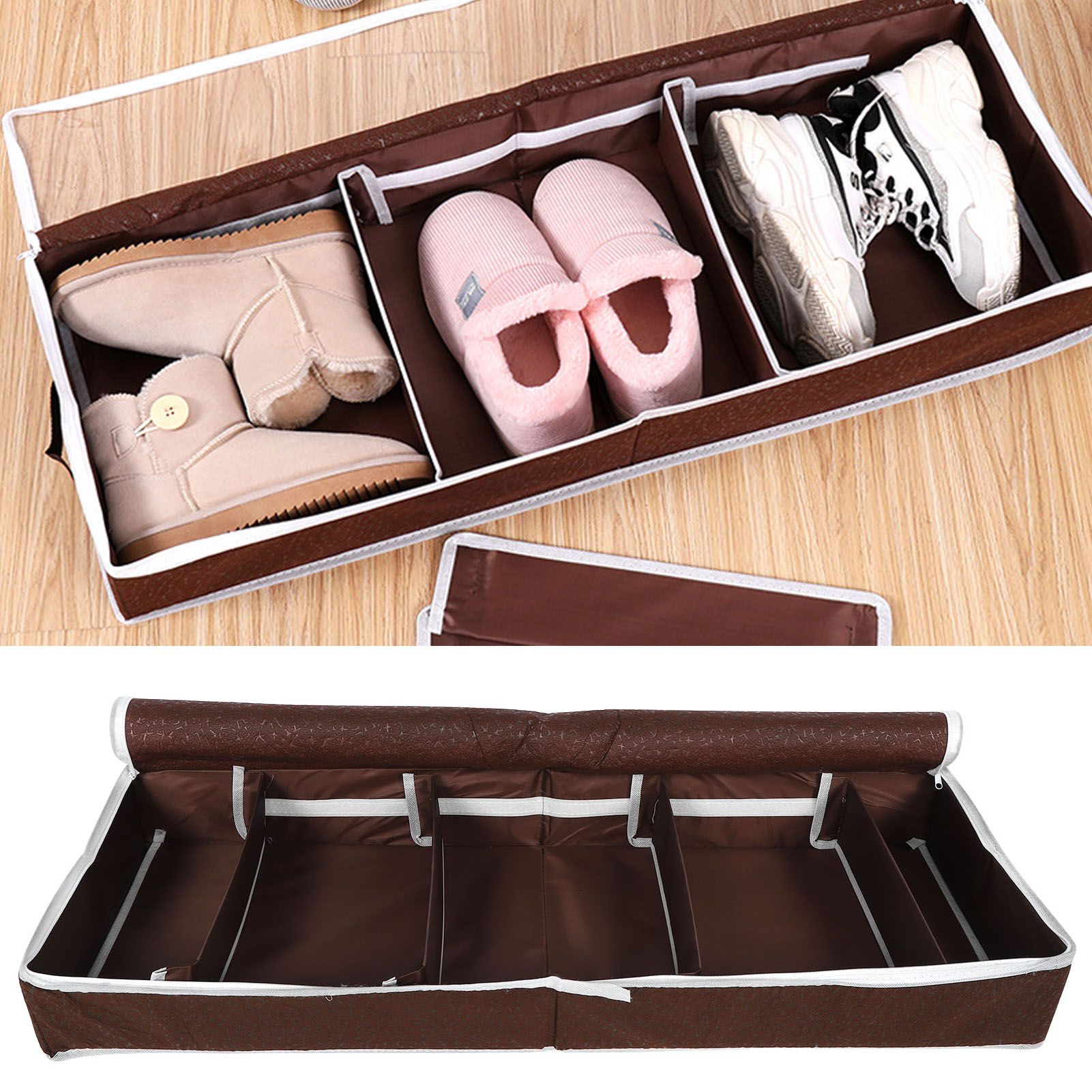 Waterproof Shoes Storage Box with Zipper PVC Cover Shoe Organizer Boxes view 10