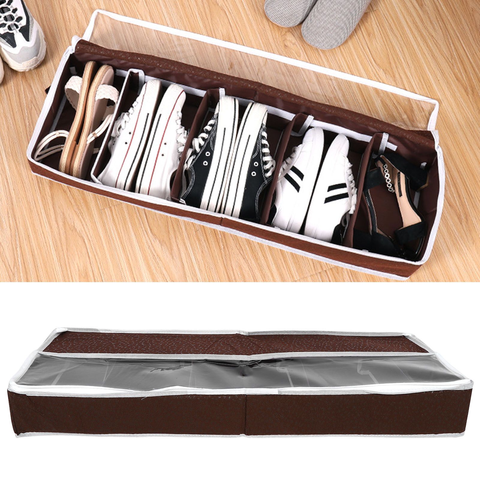 Waterproof Shoes Storage Box with Zipper PVC Cover Shoe Organizer Boxes view 9