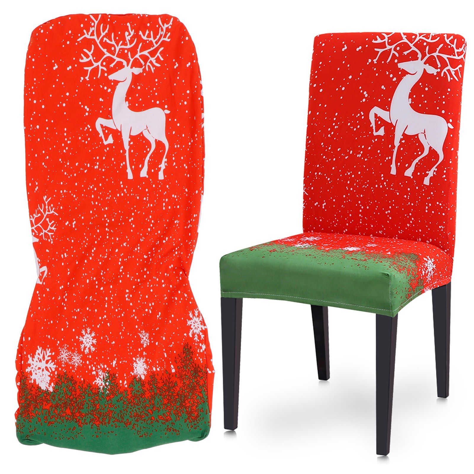 Christmas Chair Cover Dining Chair Protecting Slipcover Elastic Chair Cover view 10