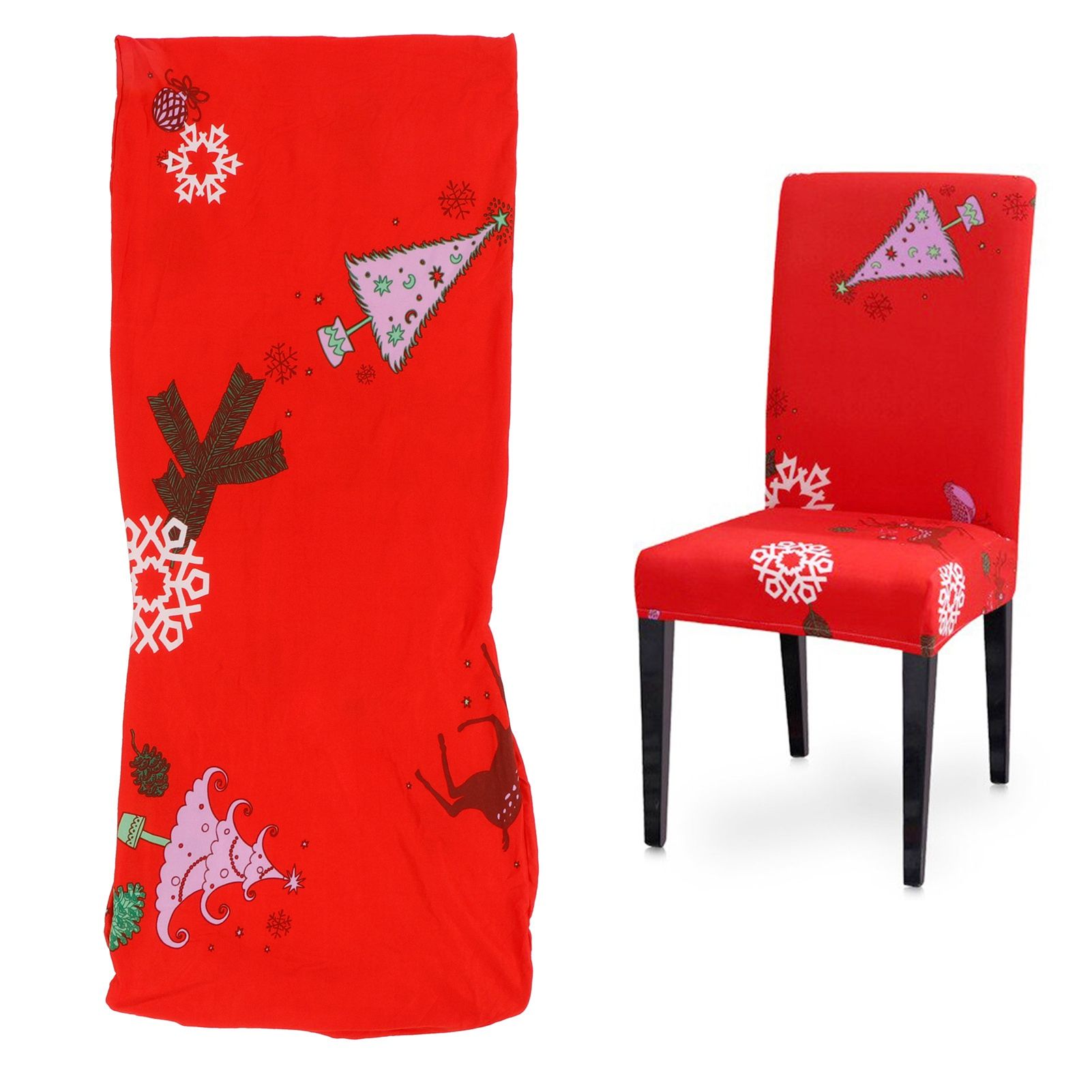 Christmas Chair Cover Dining Chair Protecting Slipcover Elastic Chair Cover view 10