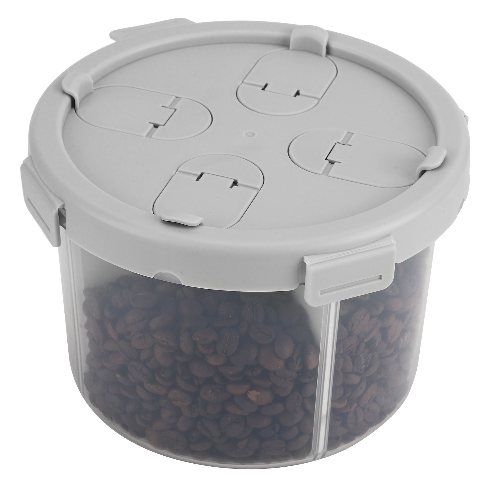 Food Storage Box Grains Containers Semitransparent 4 Compartment Holder Tray view 8