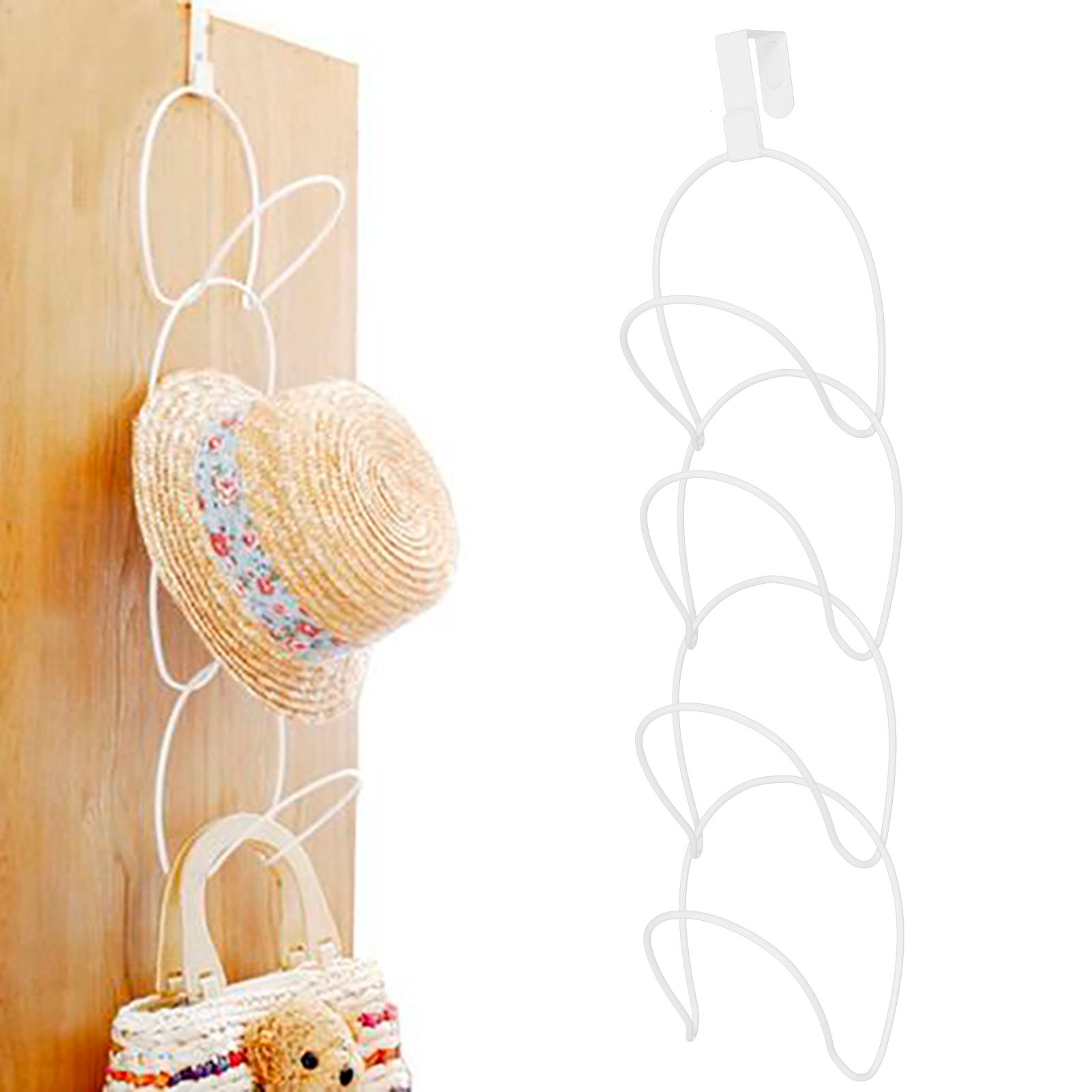 Hats Clothes Tie Holder Wire Stackable Storage Rack Kitchen Organizer Door view 9