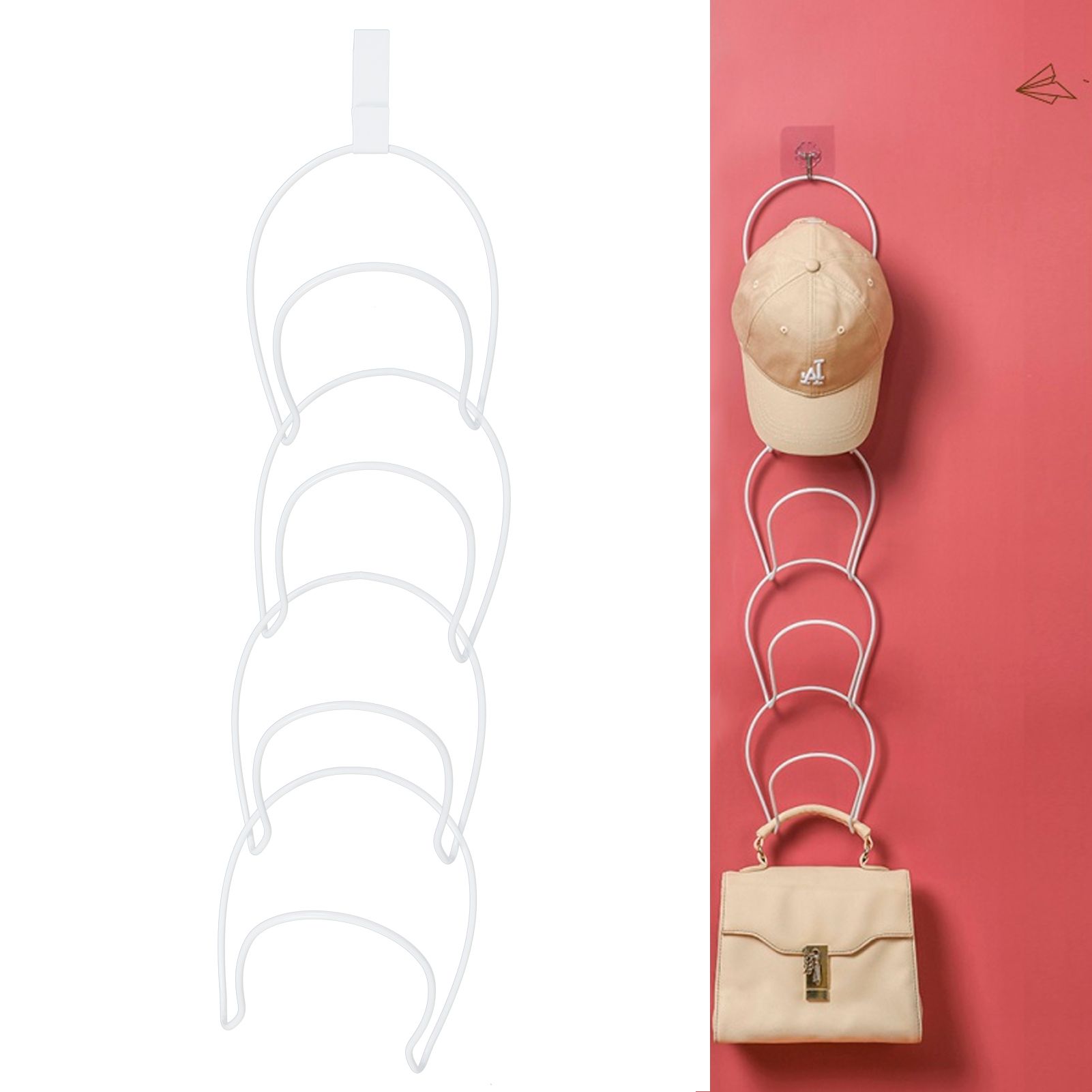 Hats Clothes Tie Holder Wire Stackable Storage Rack Kitchen Organizer Door view 10