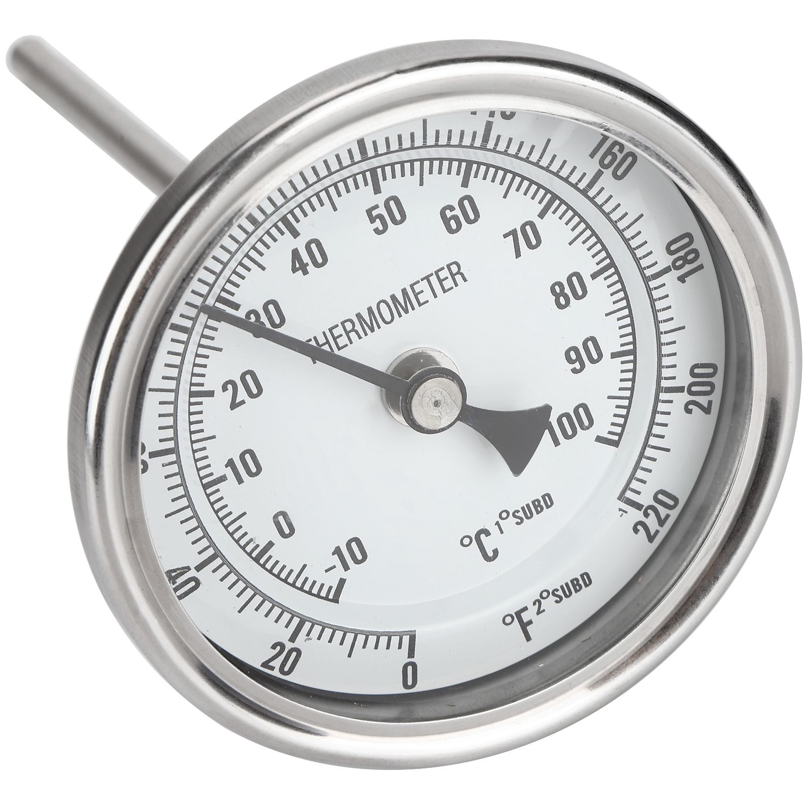 1/2 NPT Thread Stainless Steel Dial Thermometer Homebrew Kettle Thermometer