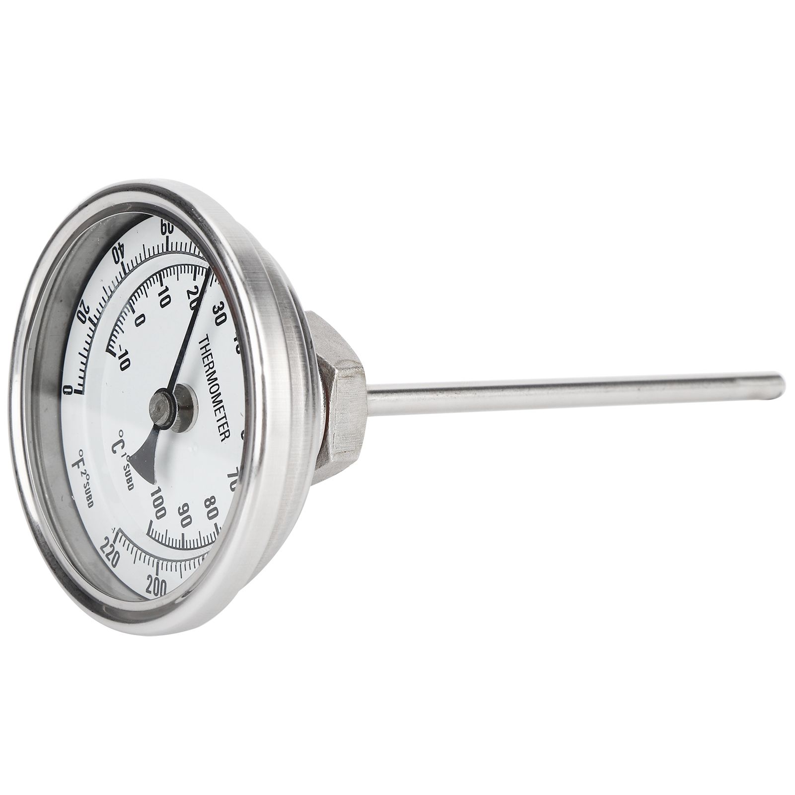 1/2 NPT Thread Stainless Steel Dial Thermometer Homebrew Kettle Thermometer view 5