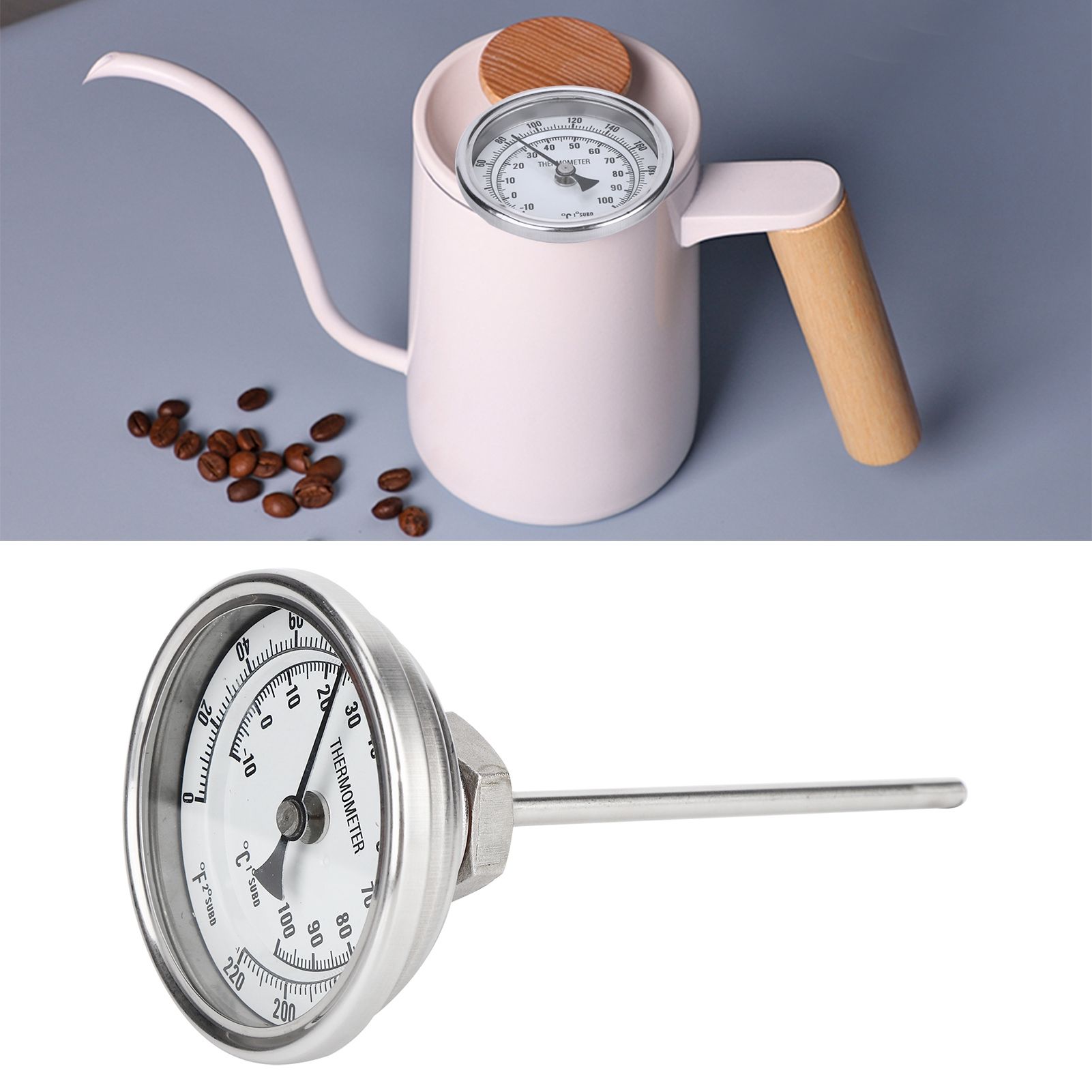 1/2 NPT Thread Stainless Steel Dial Thermometer Homebrew Kettle Thermometer view 9
