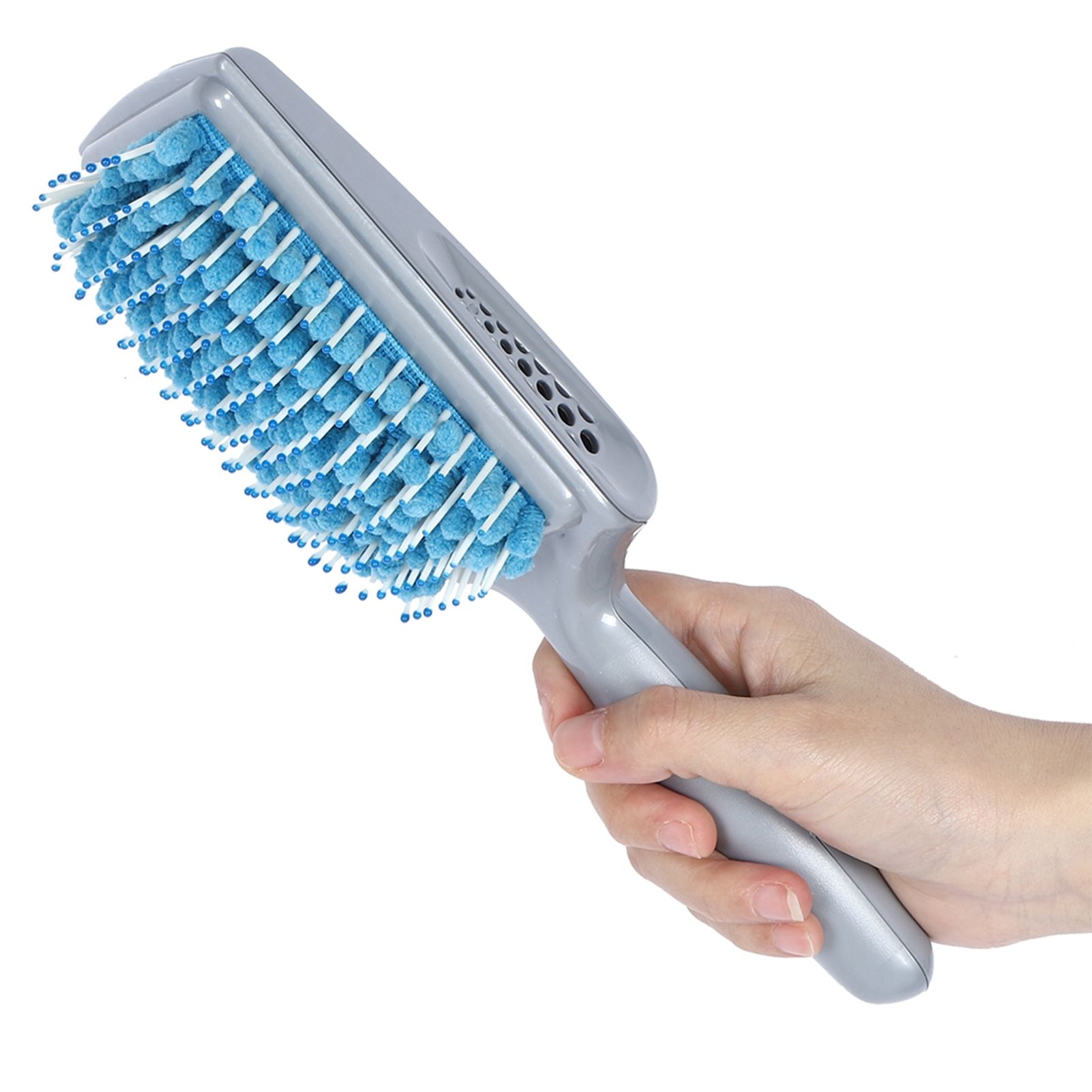 Hair Drying Comb Blue Absorbent Anti Dandruff Anti Radiation Hair Paddle Brushes view 7