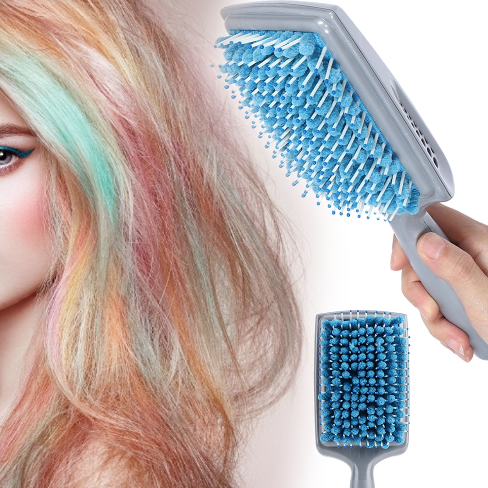 Hair Drying Comb Blue Absorbent Anti Dandruff Anti Radiation Hair Paddle Brushes view 10