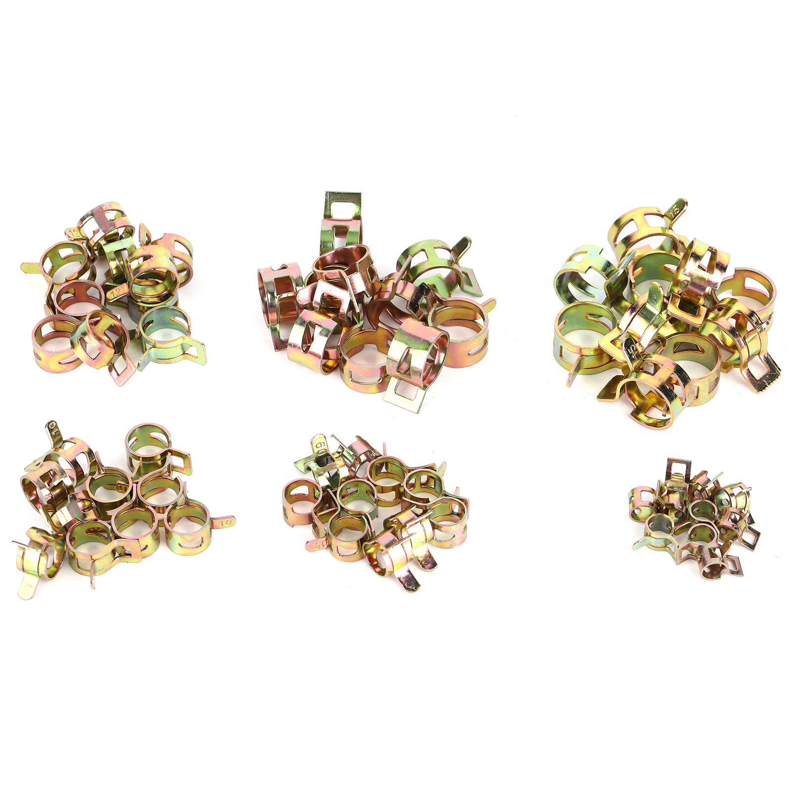 60pcs/Set Fuel Line Clamps Stainless Steel Tubing Pipe Spring Clips view 2