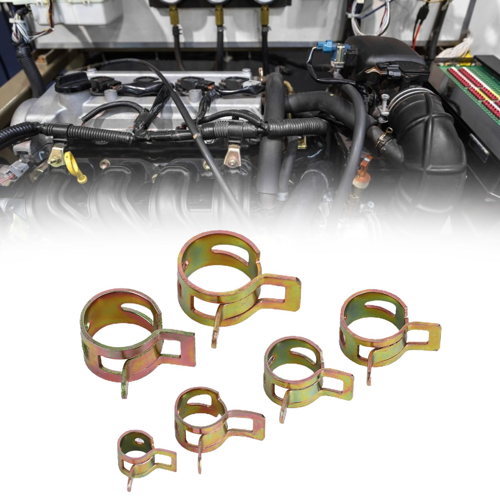 60pcs/Set Fuel Line Clamps Stainless Steel Tubing Pipe Spring Clips view 9