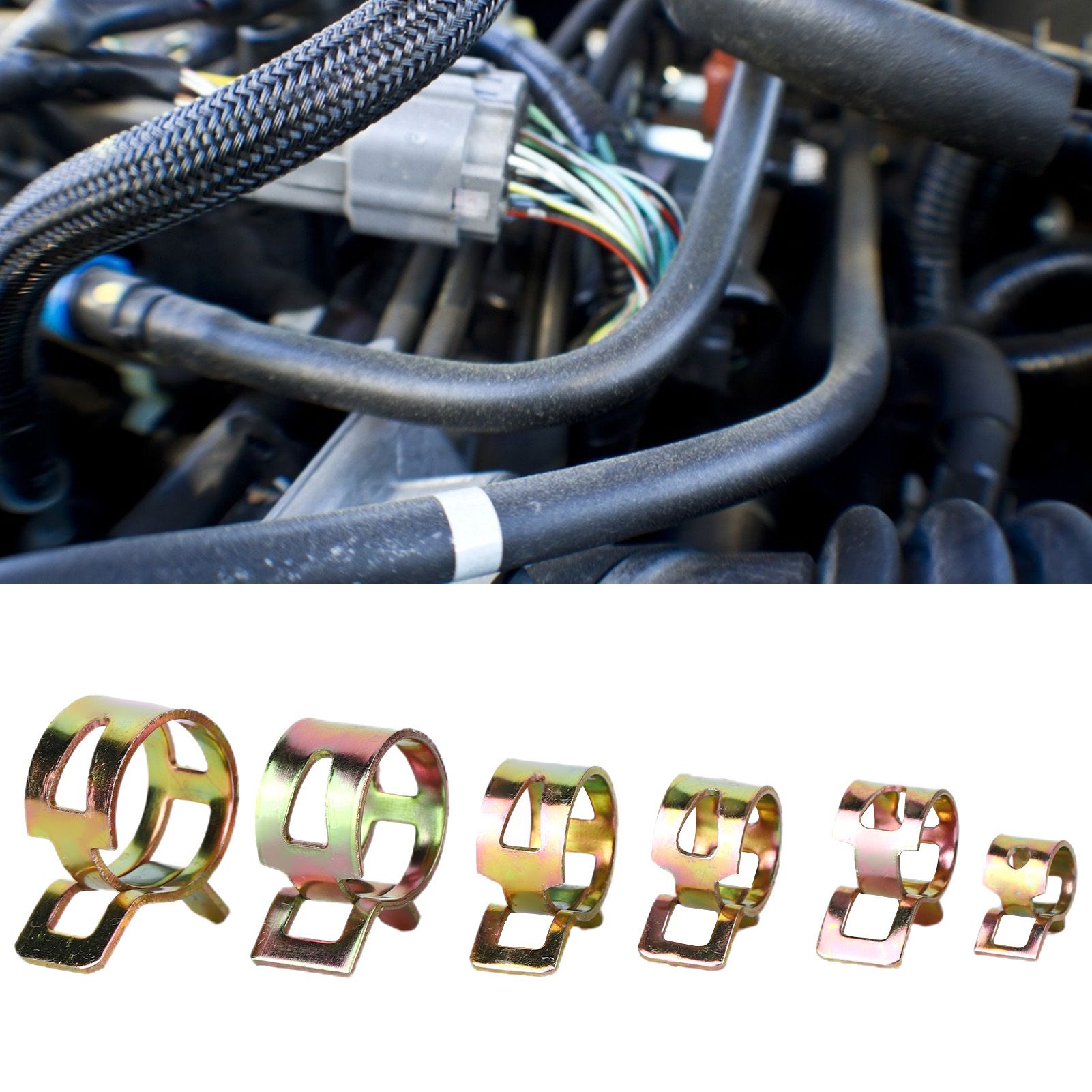 60pcs/Set Fuel Line Clamps Stainless Steel Tubing Pipe Spring Clips view 10