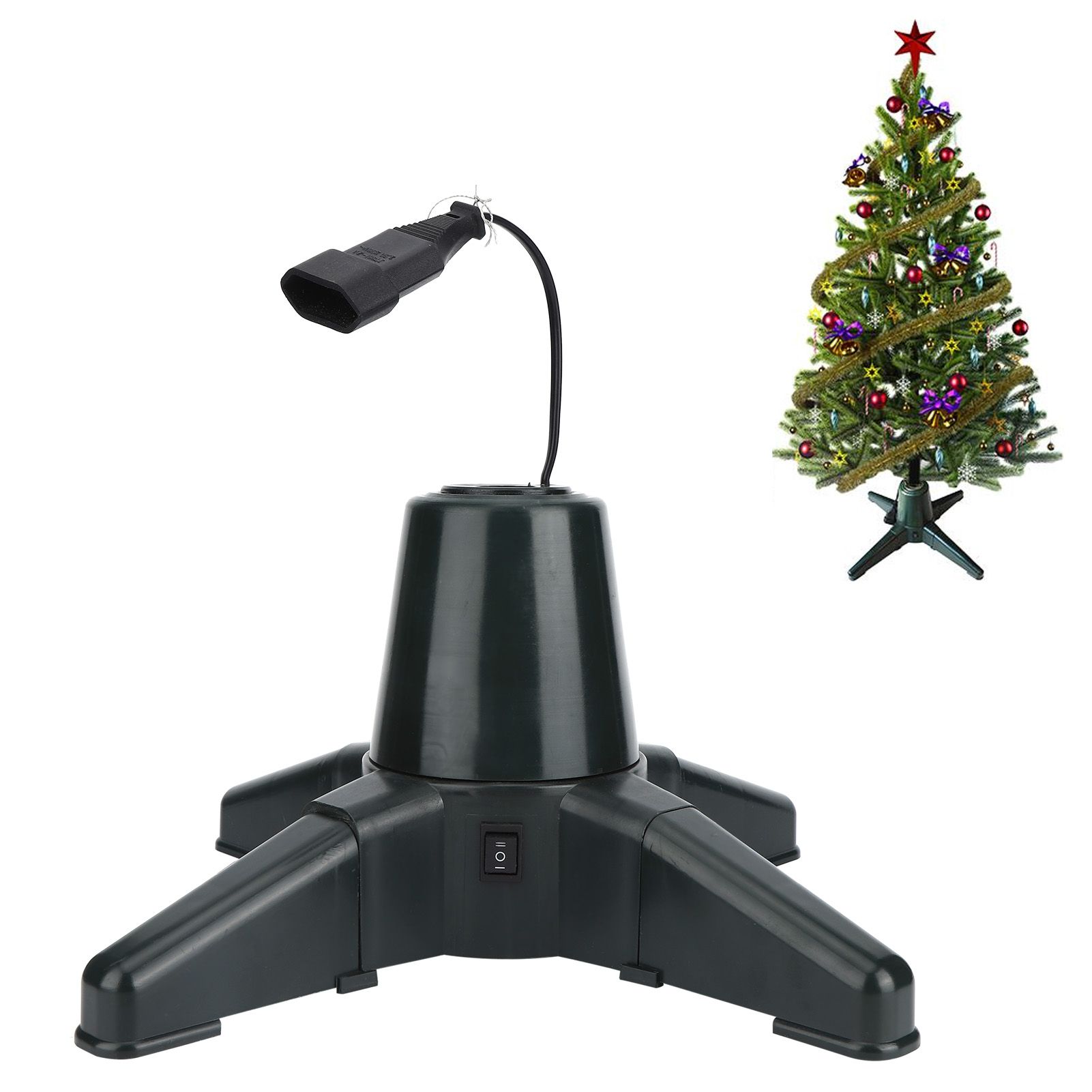 Christmas Tree Stand Electric 360 Degree Rotating Base Tree Support Shelf view 9
