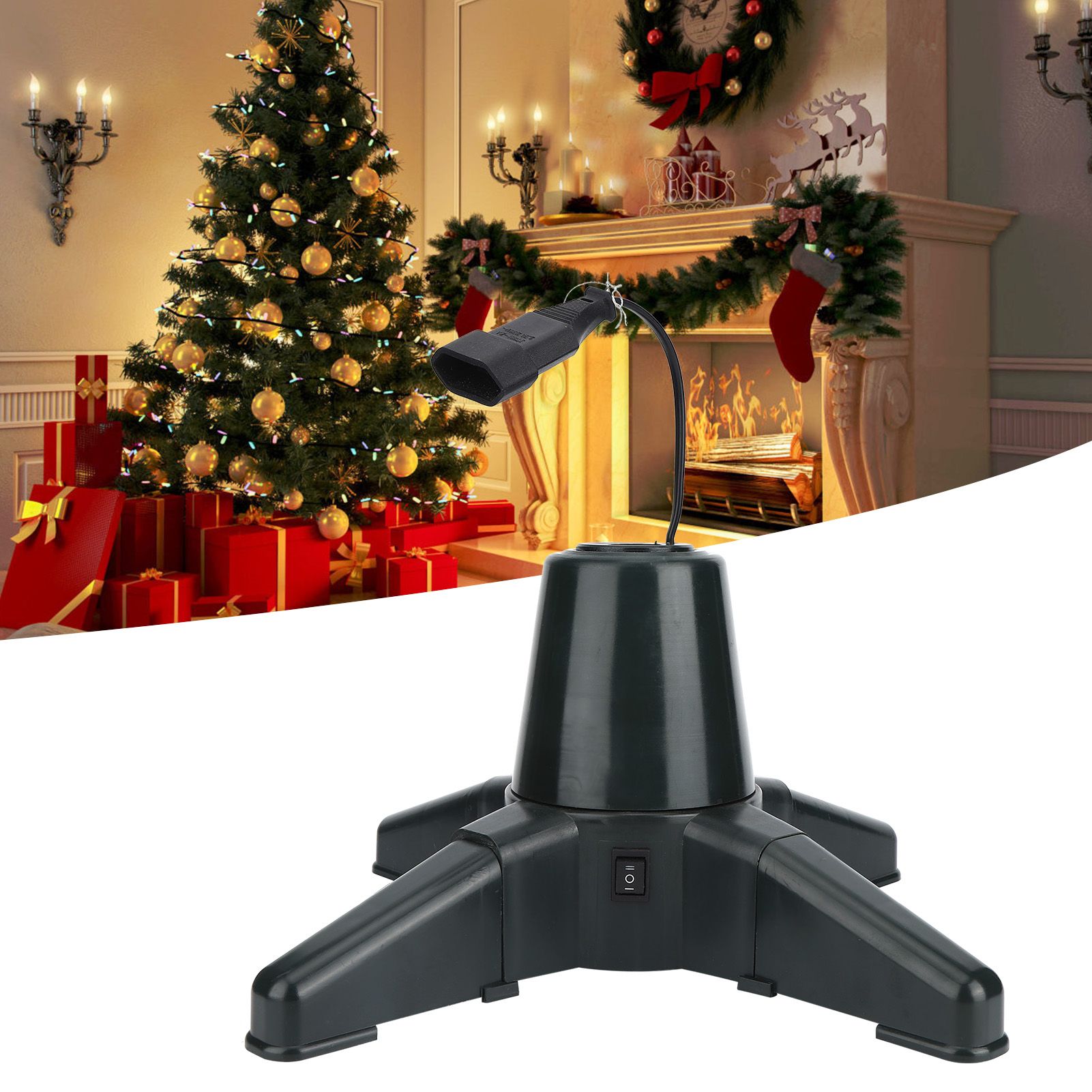 Christmas Tree Stand Electric 360 Degree Rotating Base Tree Support Shelf view 10
