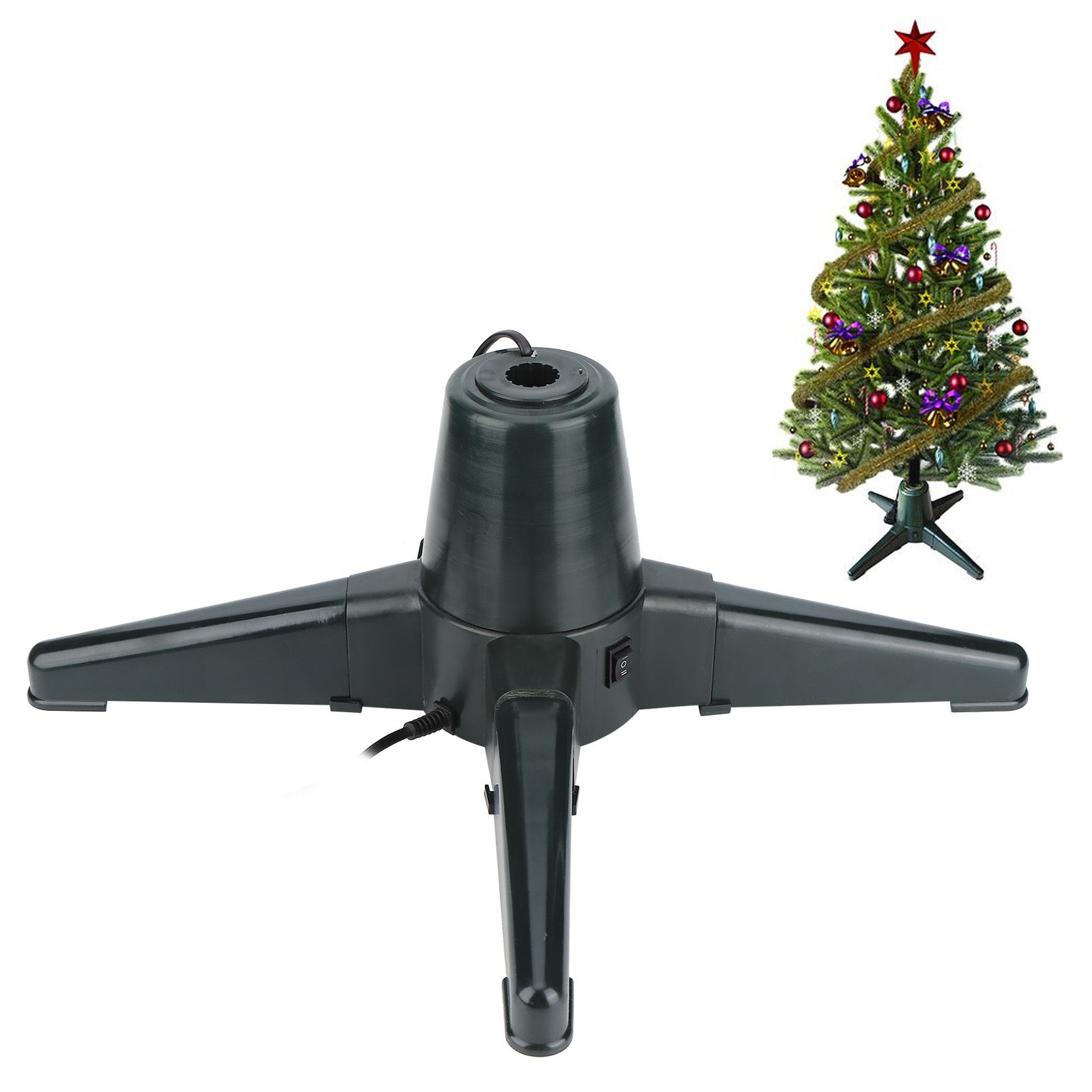 Christmas Tree Stand Electric 360 Degree Rotating Base Tree Support Shelf view 10