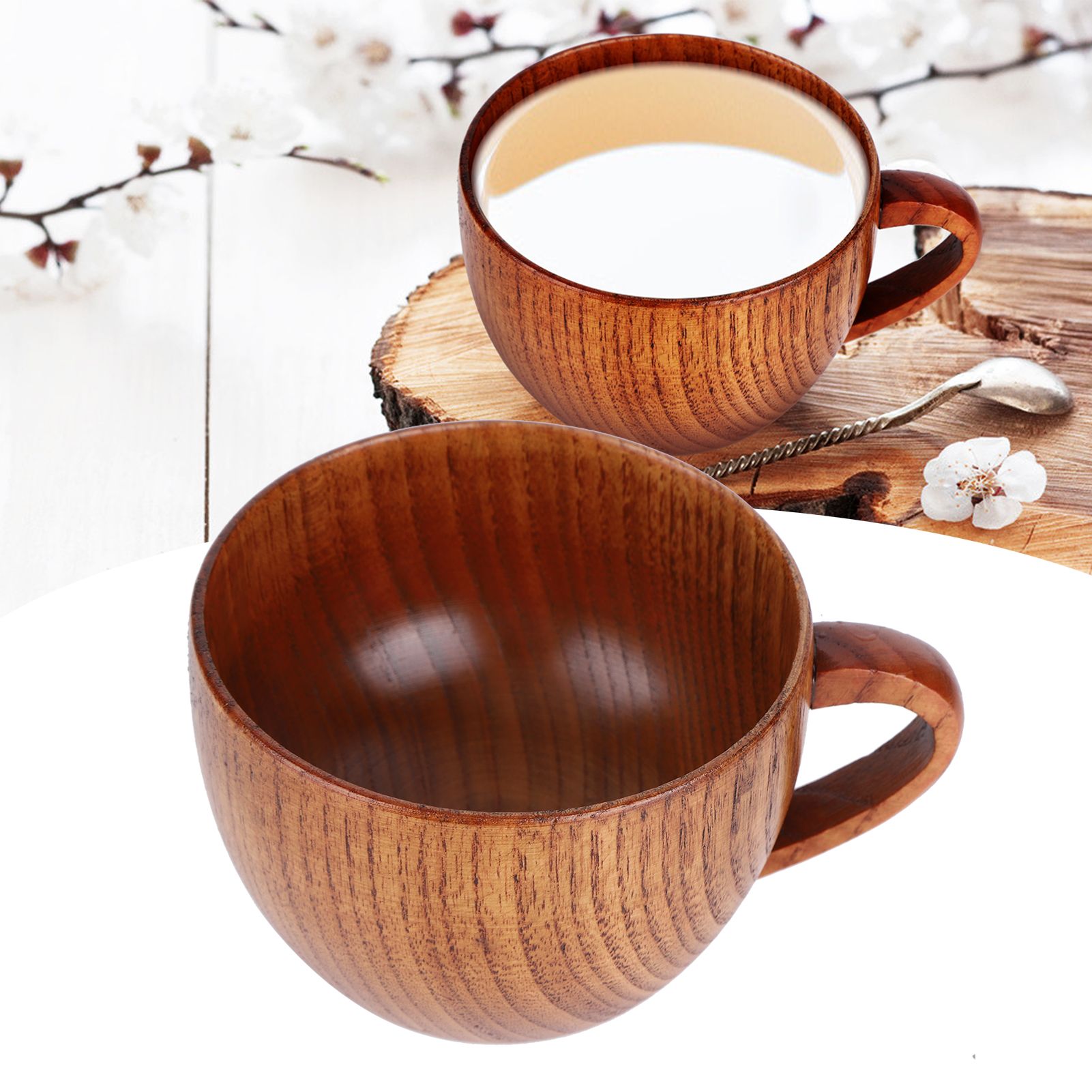 Natural Wood Cup Wooden Coffee Beer Mugs Breakfast Milk Household Drinking Cup view 9