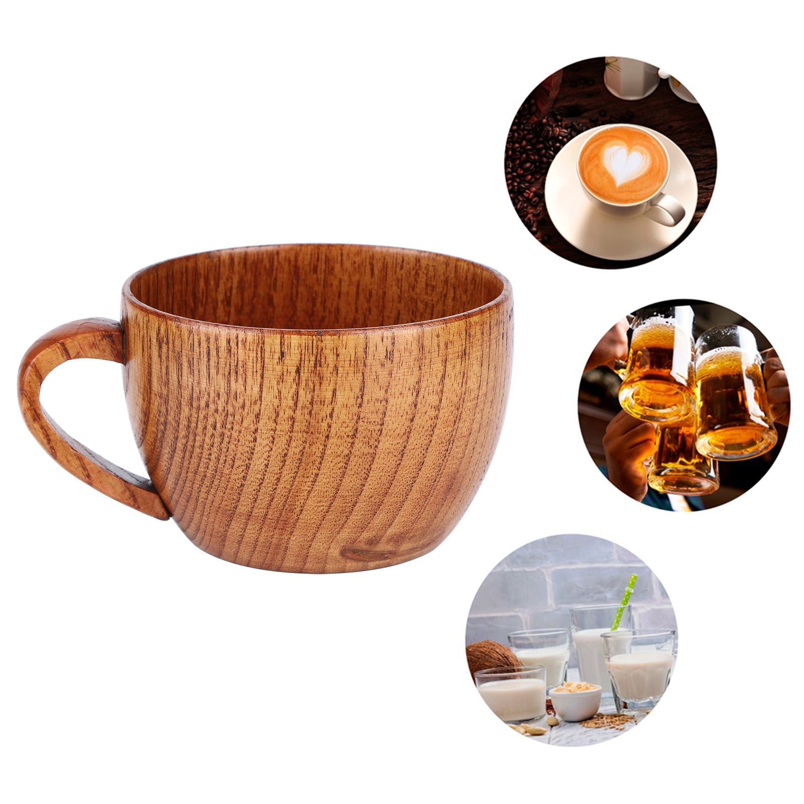 Natural Wood Cup Wooden Coffee Beer Mugs Breakfast Milk Household Drinking Cup view 10
