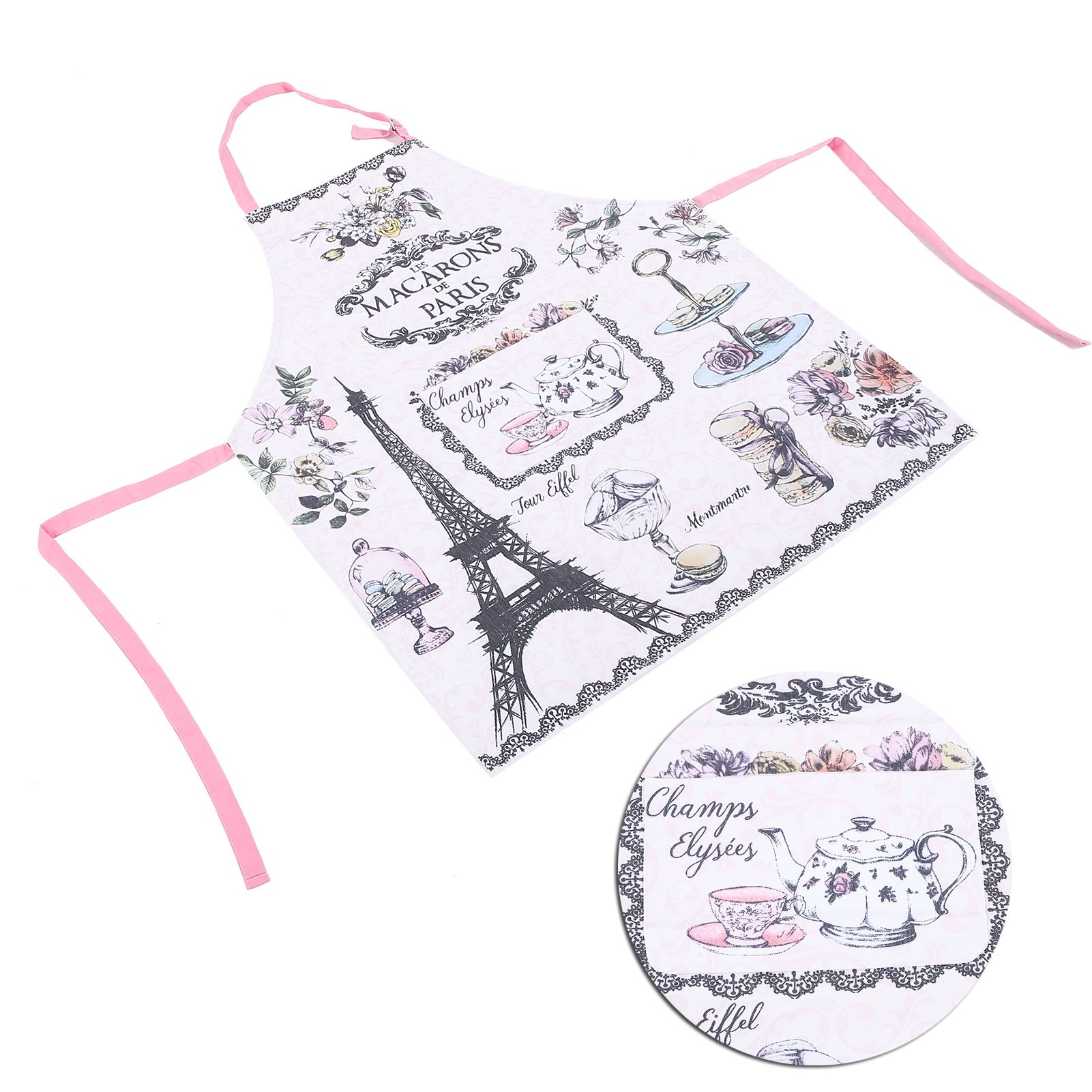 Kitchen Apron Women Men Sleeveless Cartoon Printed Household Apron for Cooking view 4