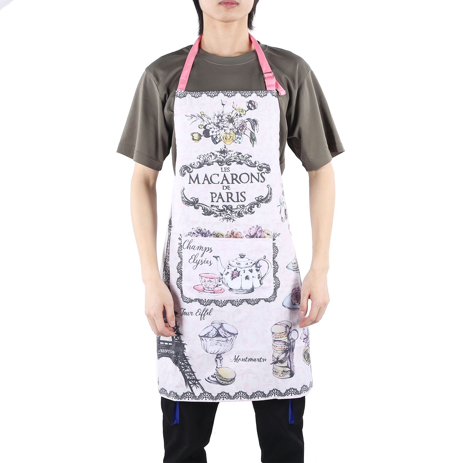 Kitchen Apron Women Men Sleeveless Cartoon Printed Household Apron for Cooking view 6