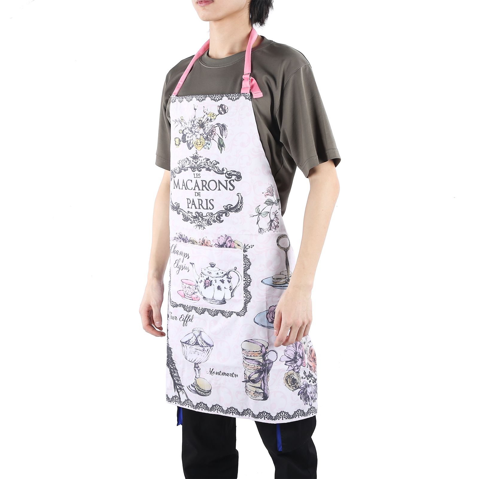 Kitchen Apron Women Men Sleeveless Cartoon Printed Household Apron for Cooking view 7