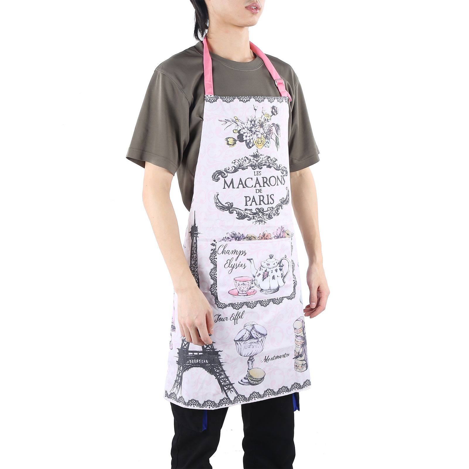 Kitchen Apron Women Men Sleeveless Cartoon Printed Household Apron for Cooking view 8