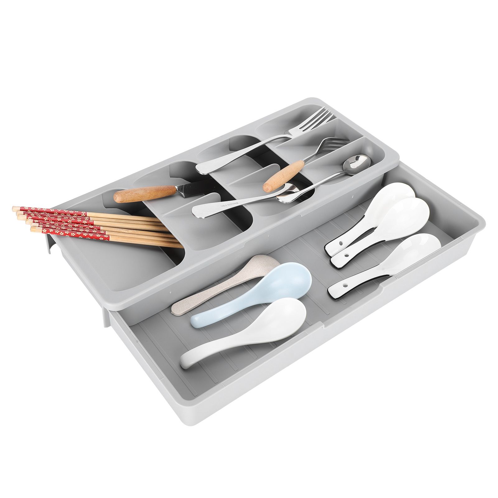 Knives and Forks Organizer Multiple Layers Spoon Holder Separation Kitchen view 6